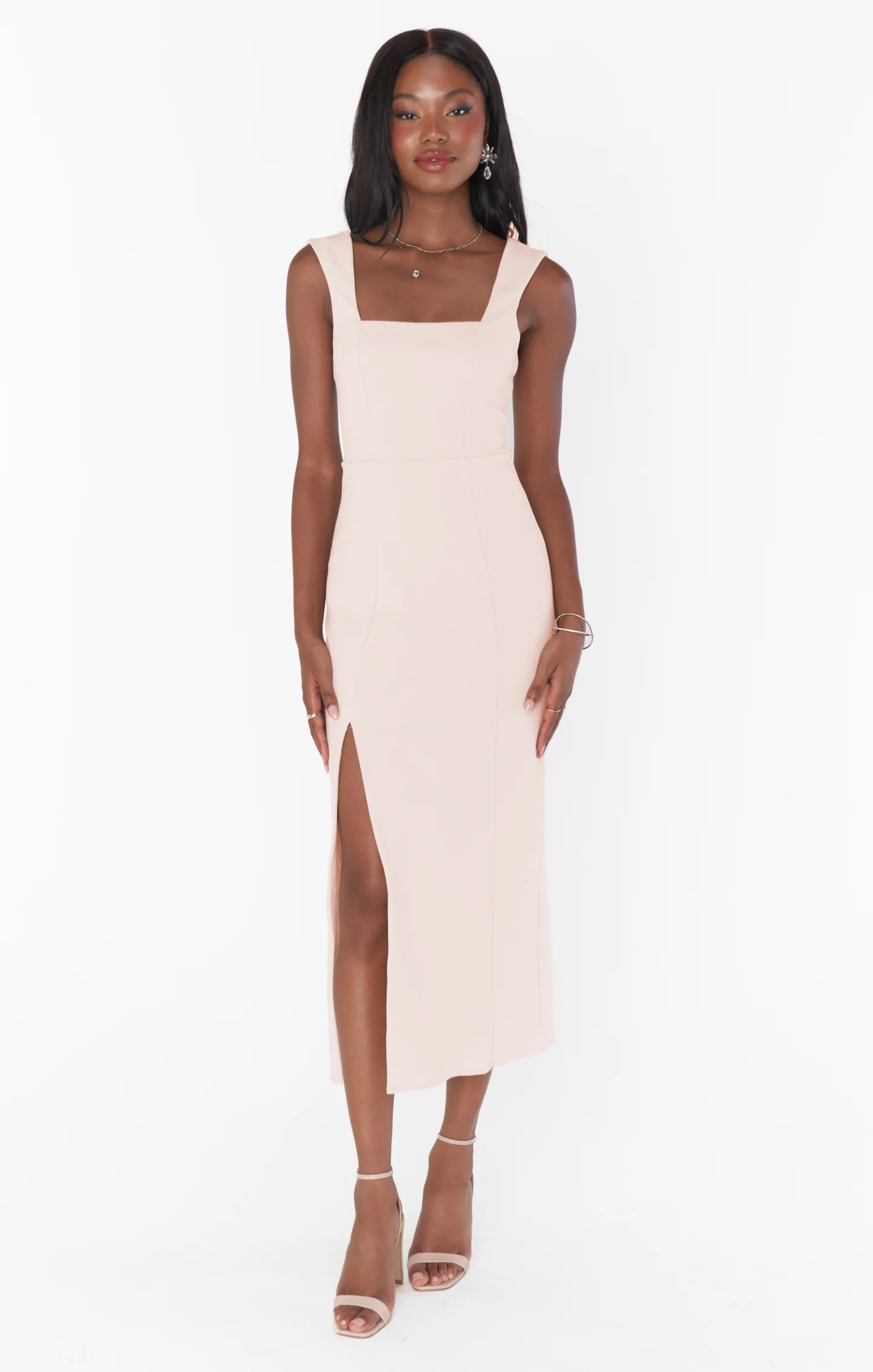 Eden Midi Dress ~ Dusty Blush Stretch