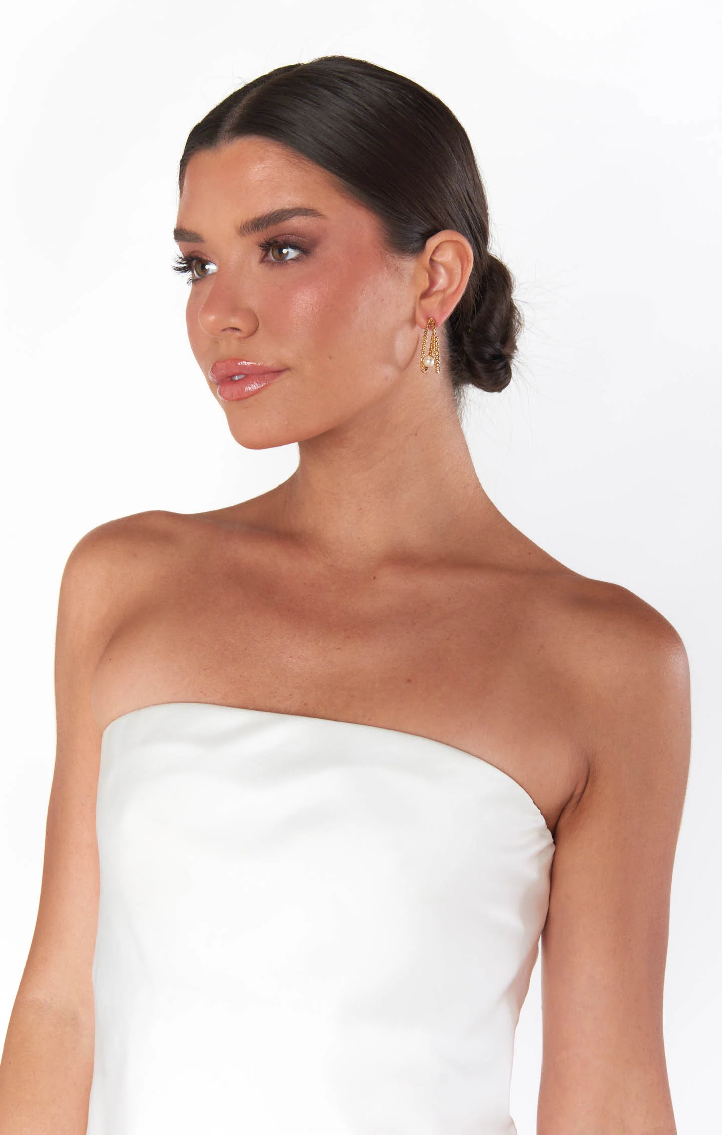 Faithy Jewels Diana Double Hoop ~ Gold/Pearl