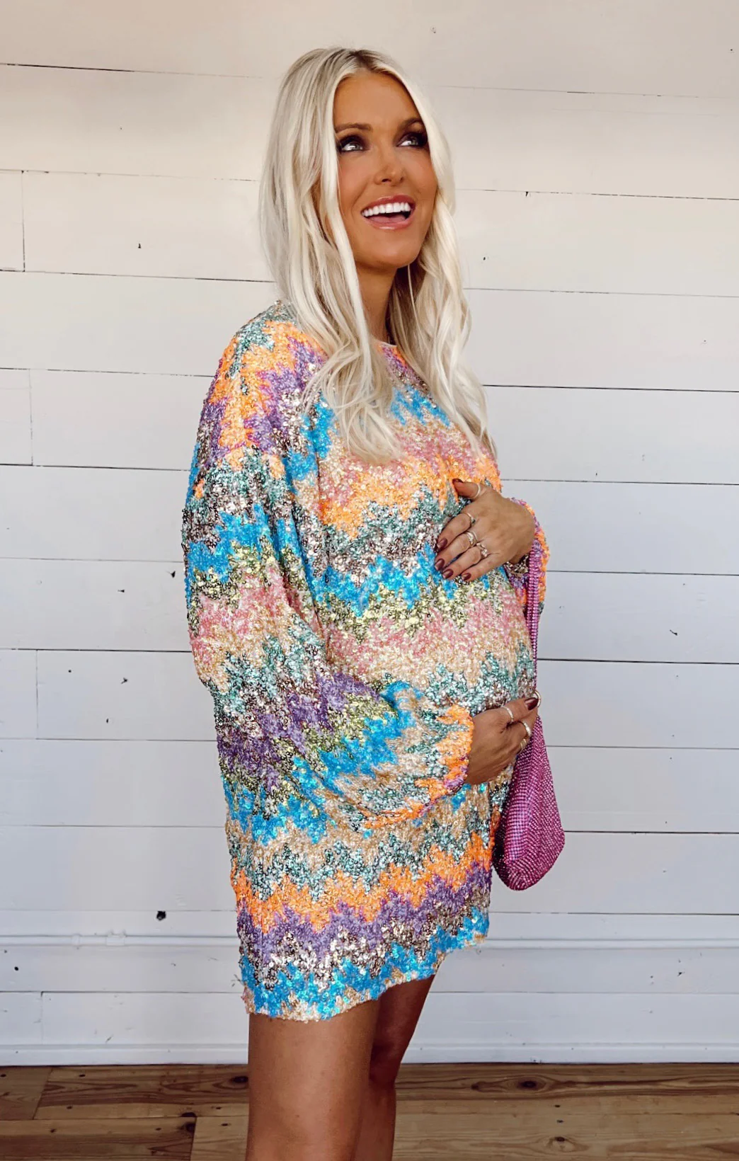 Mini Dress Wavy Sequins