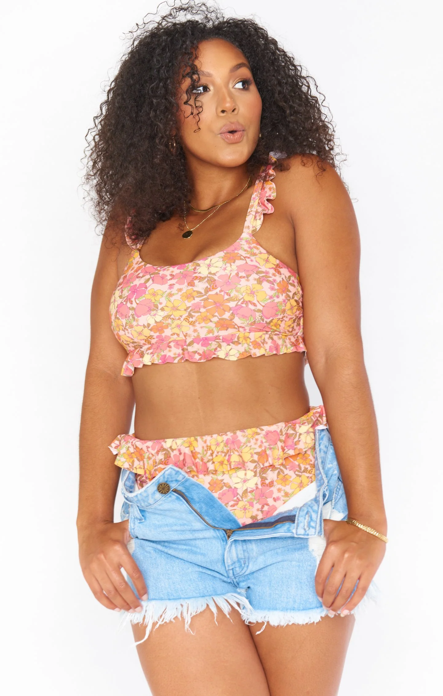 Seaside Ruffle Top ~ Pretty Poppy