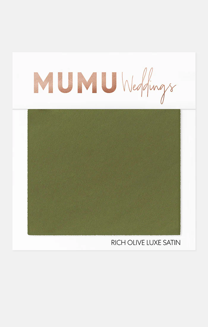 Bridesmaid Fabric Swatch ~ Rich Olive Luxe Satin