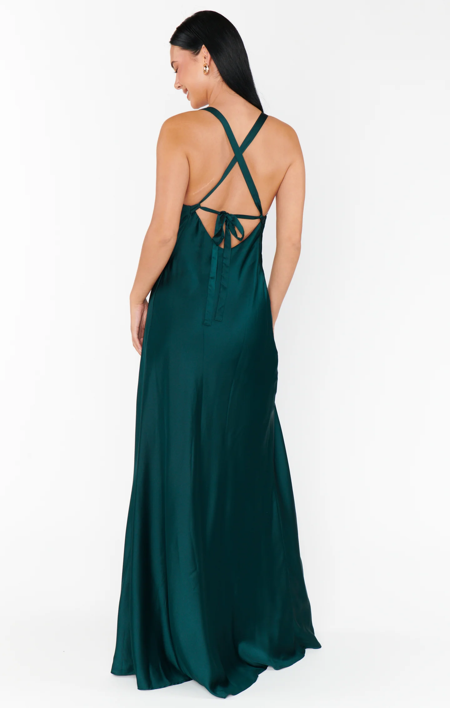 Maxi Dress ~ Deep Emerald Luxe Satin