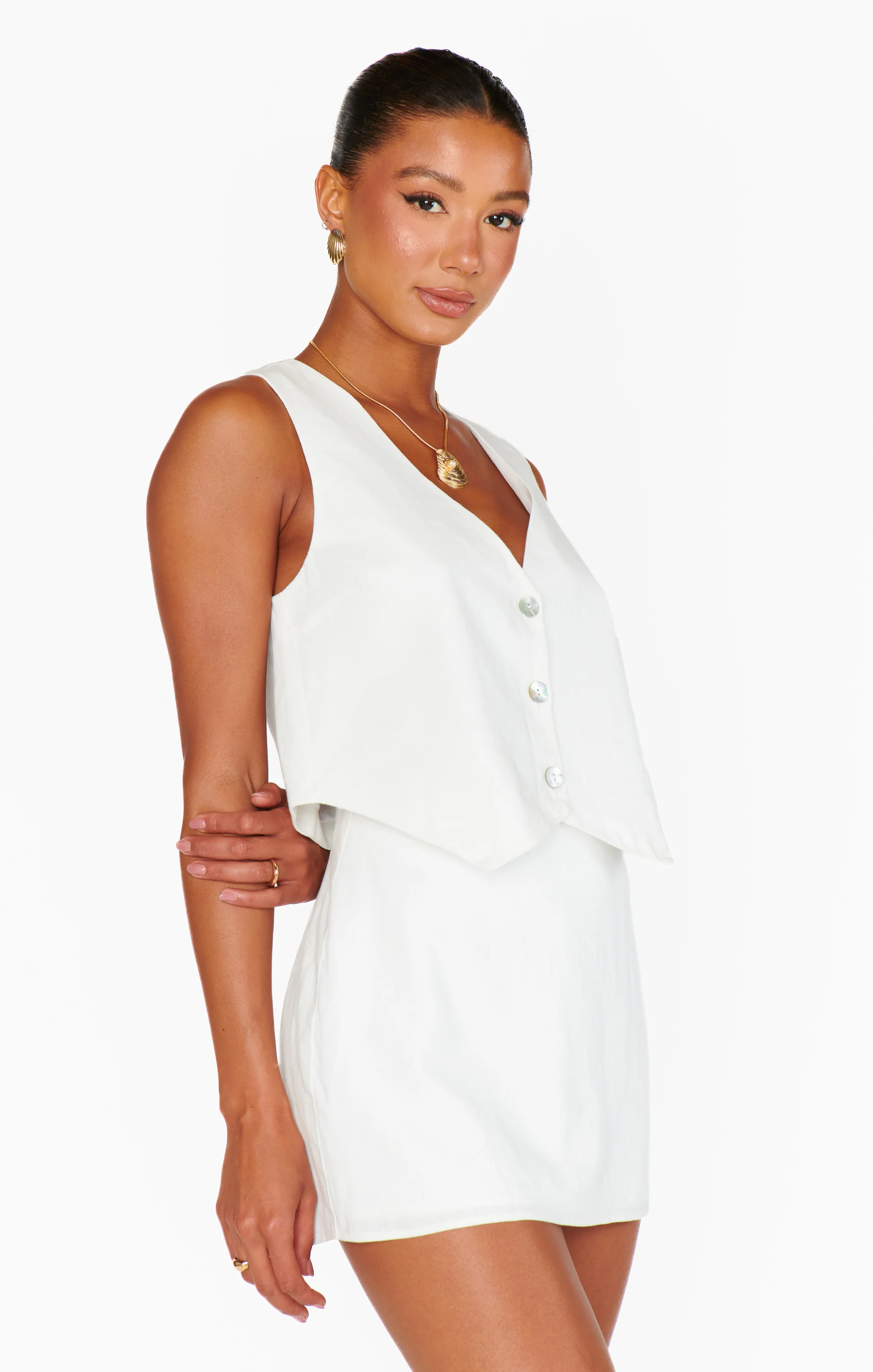 Night Skort ~ White Linen
