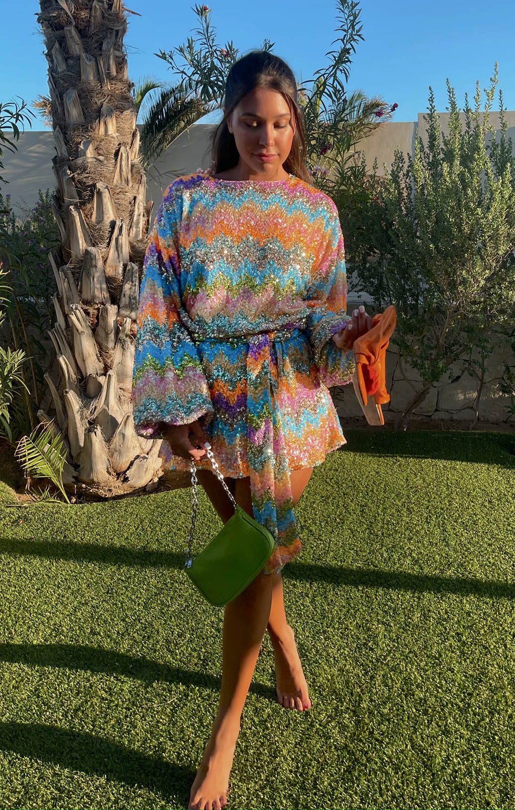 Mini Dress Wavy Sequins