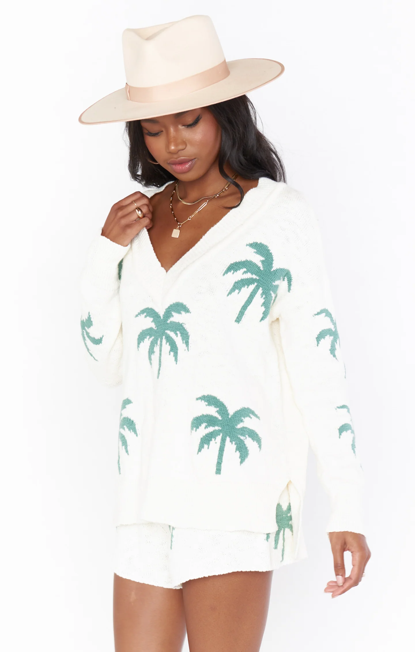 Cozy Knit Sweater ~ Tropical Print