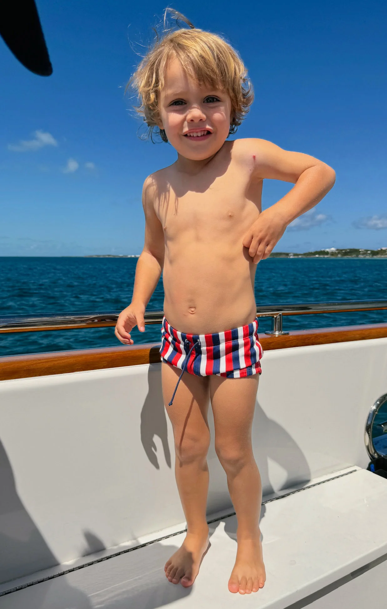 Lil Dude Shorts ~ Americana Stripe Micro Rib