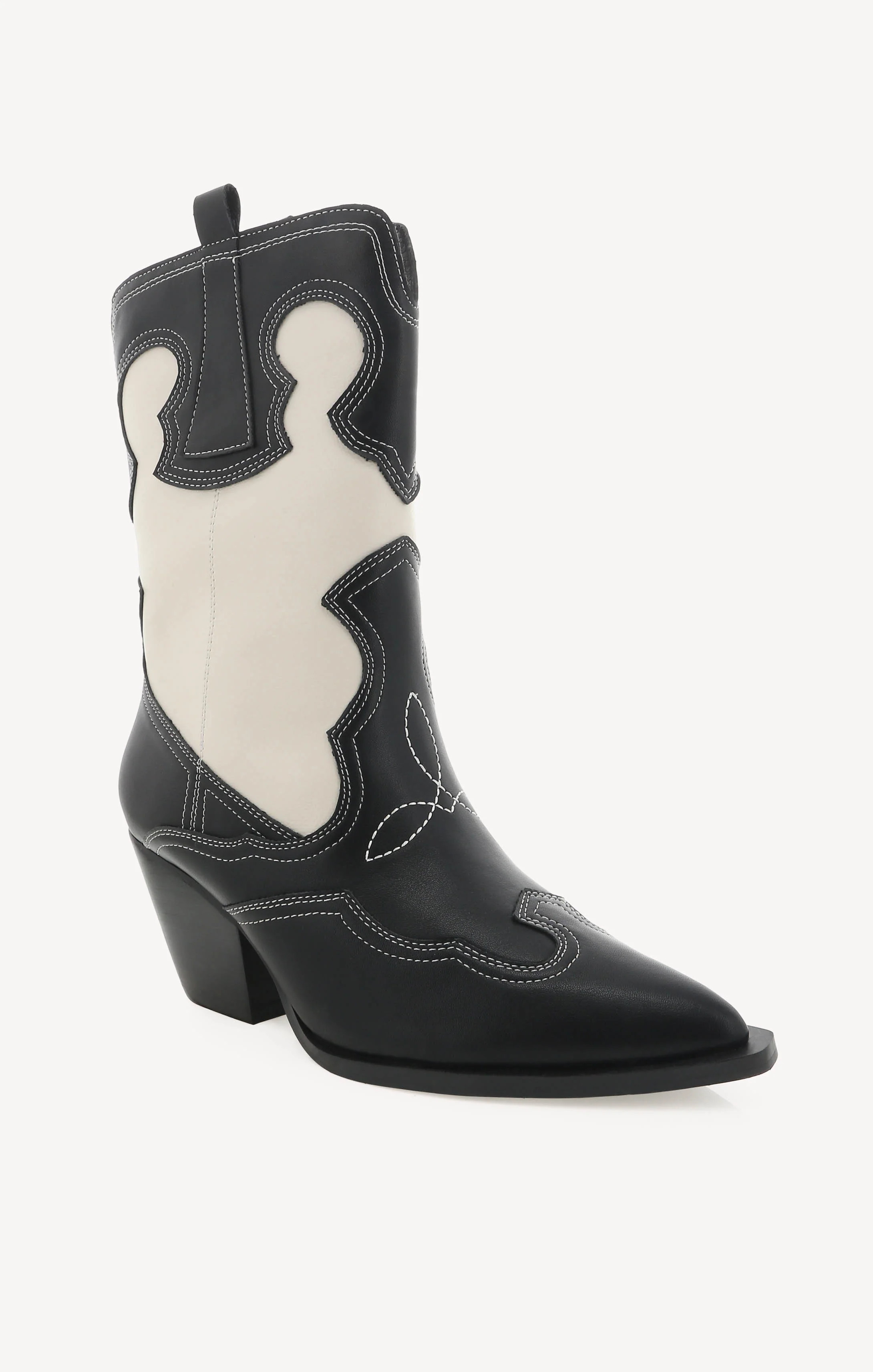 Adriel Western Boot ~ Black/Ivory