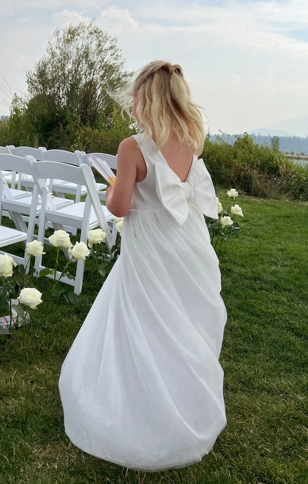 Flower Girl Dress ~ White Taffeta