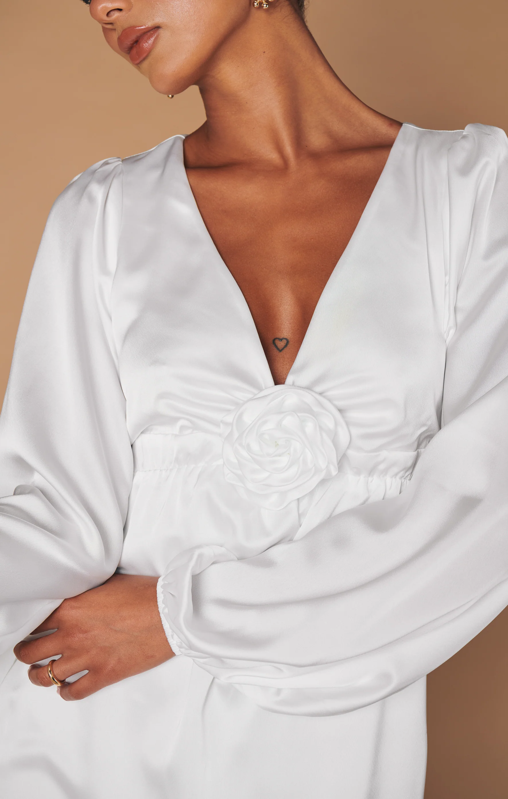 Luna Petite Dress ~ White Gossamer Silk