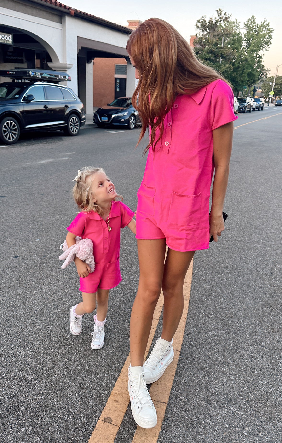 Mini Gio Sweater Romper ~ Hot Pink Knit