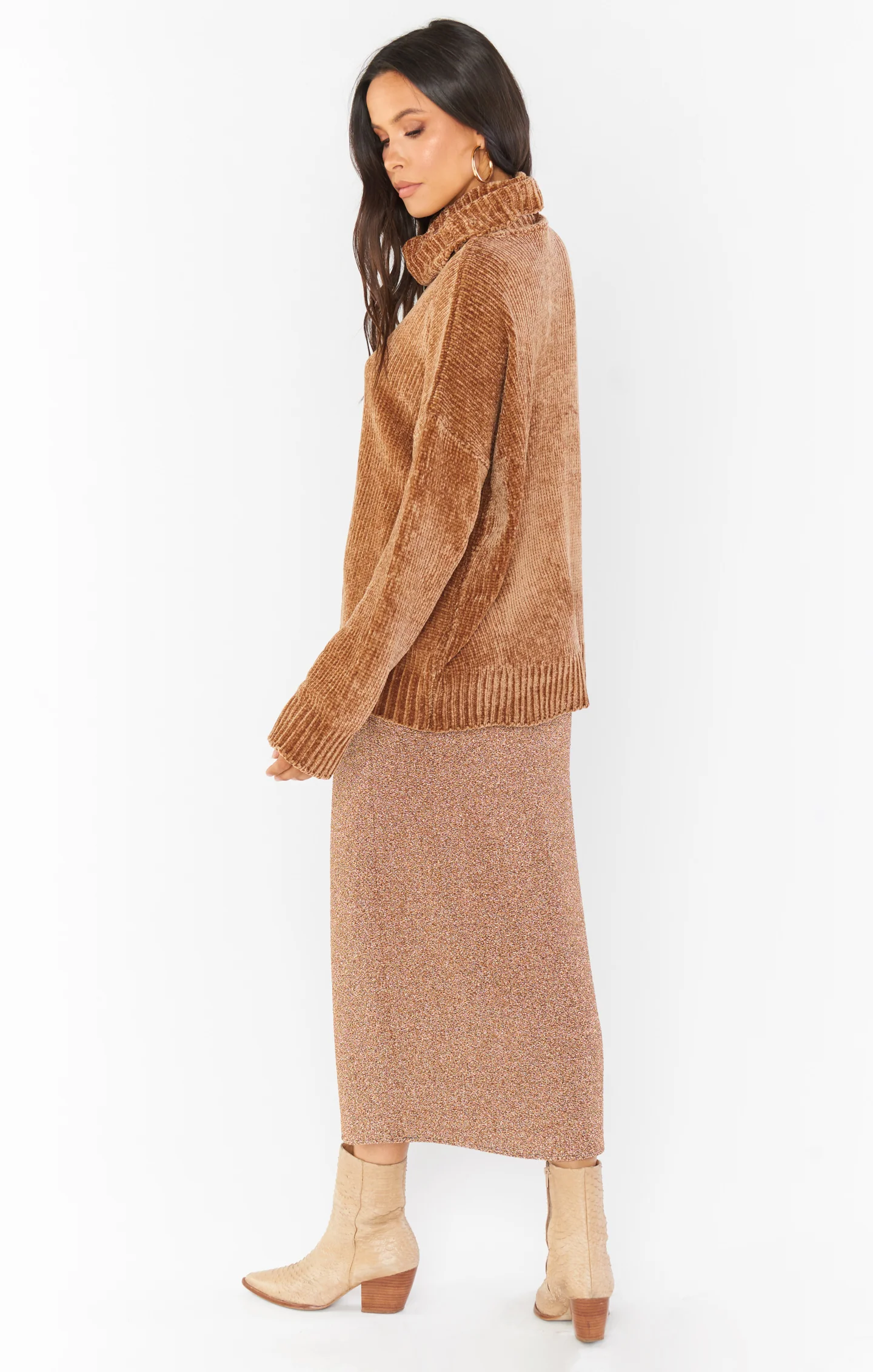 Miracle Midi Skirt ~ Gold Shimmy Shine