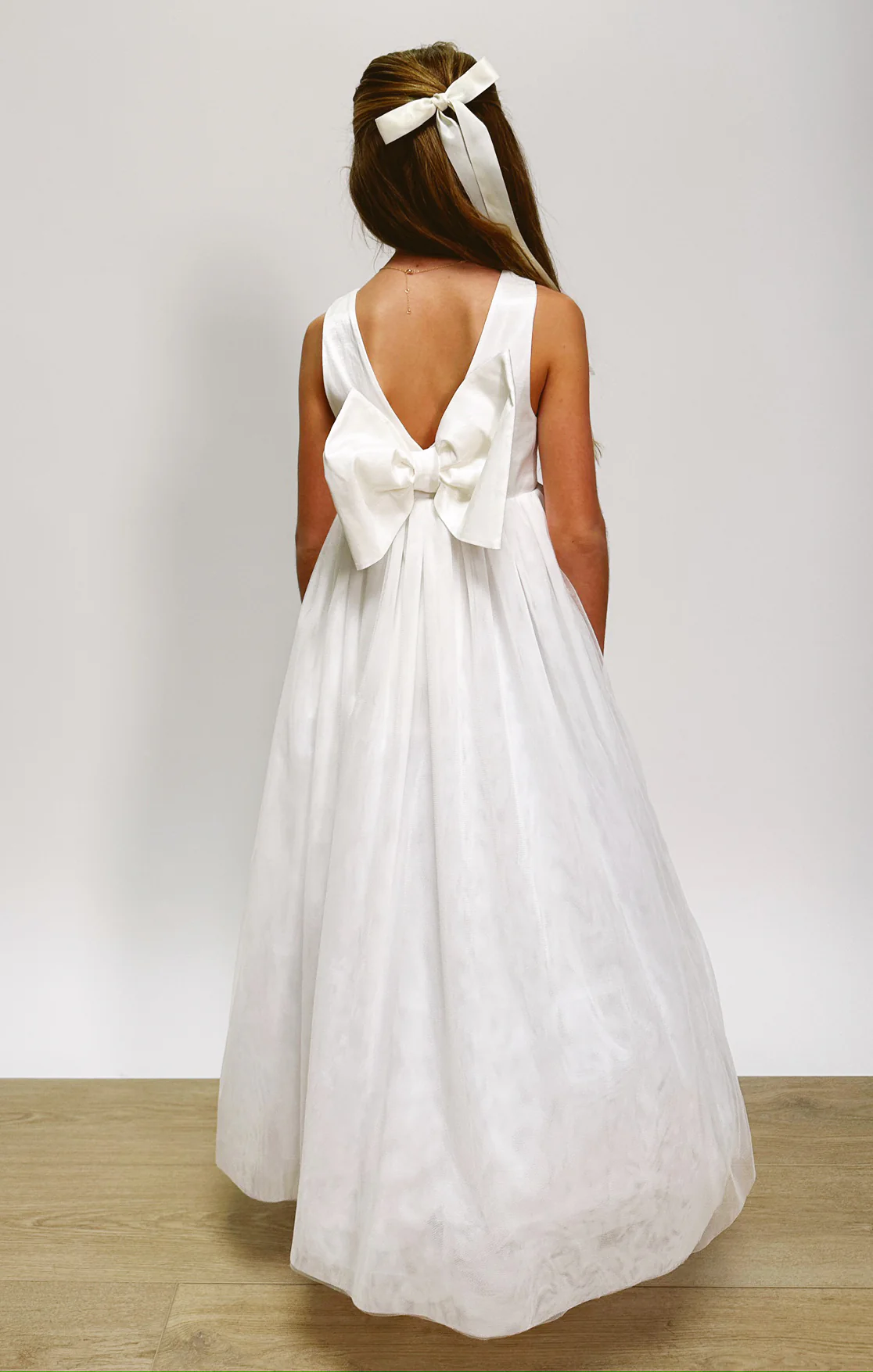 Flower Girl Dress ~ White Taffeta