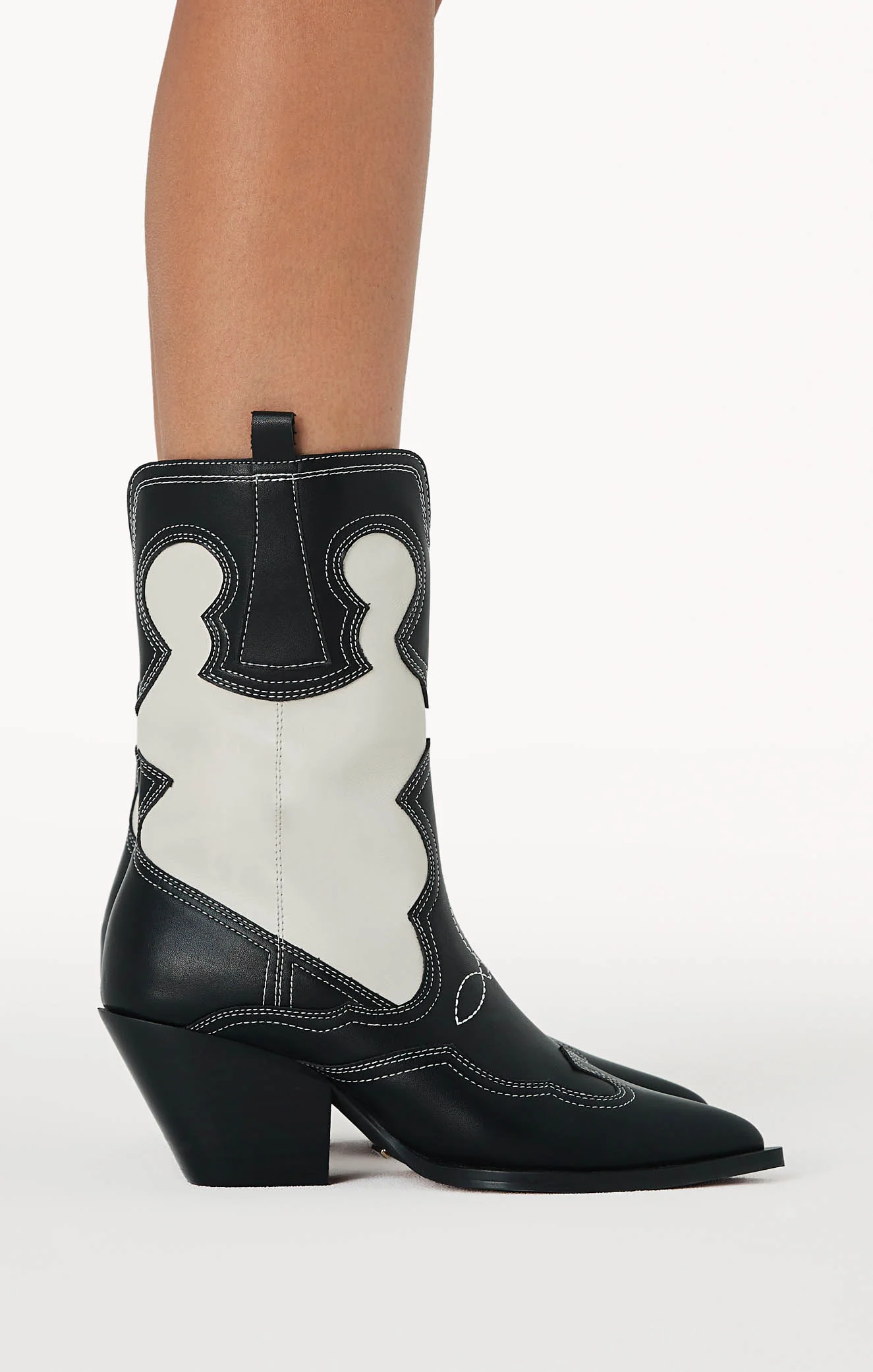 Adriel Western Boot ~ Black/Ivory