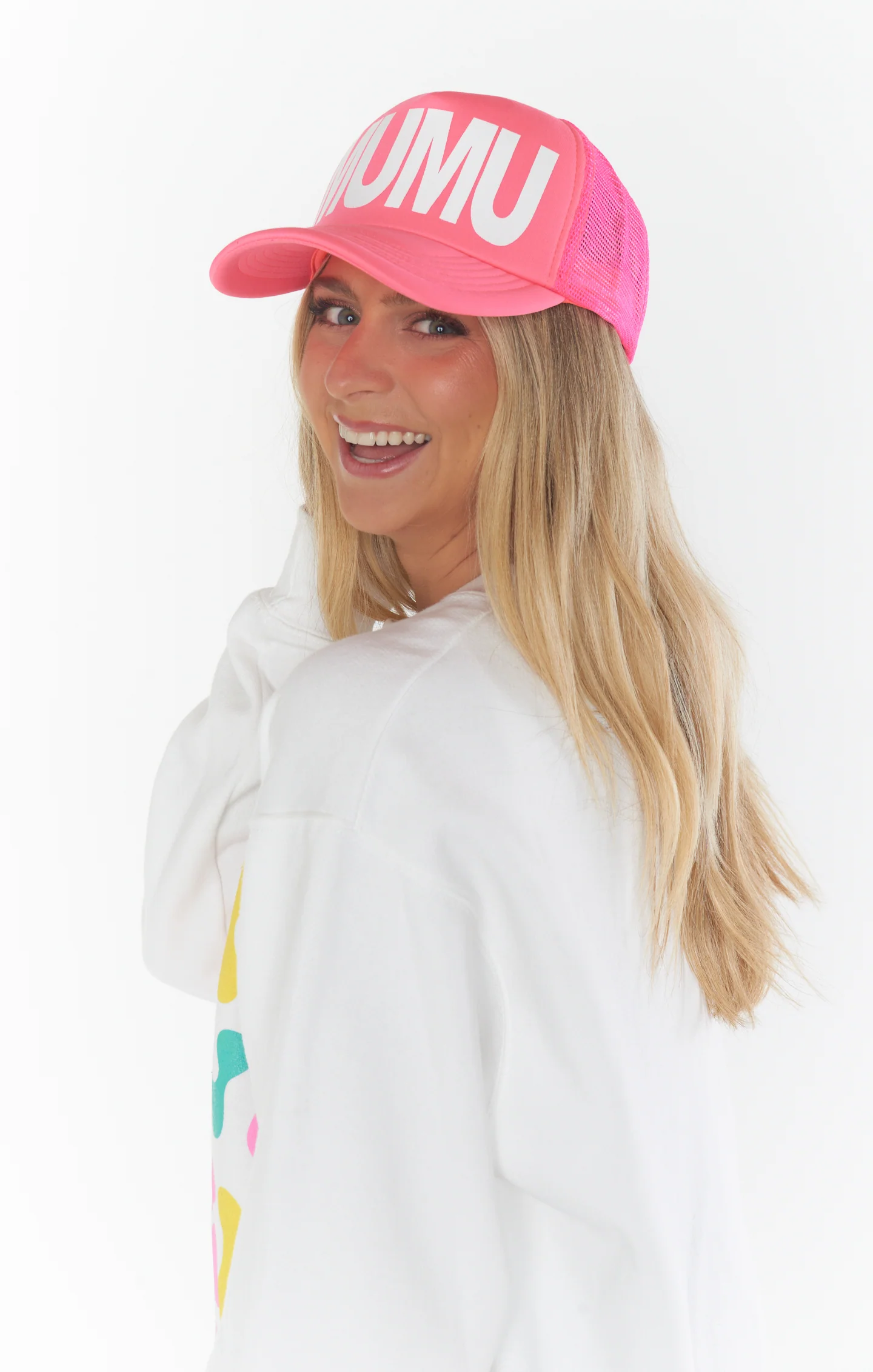 MUMU Trucker Hat ~ Neon Pink