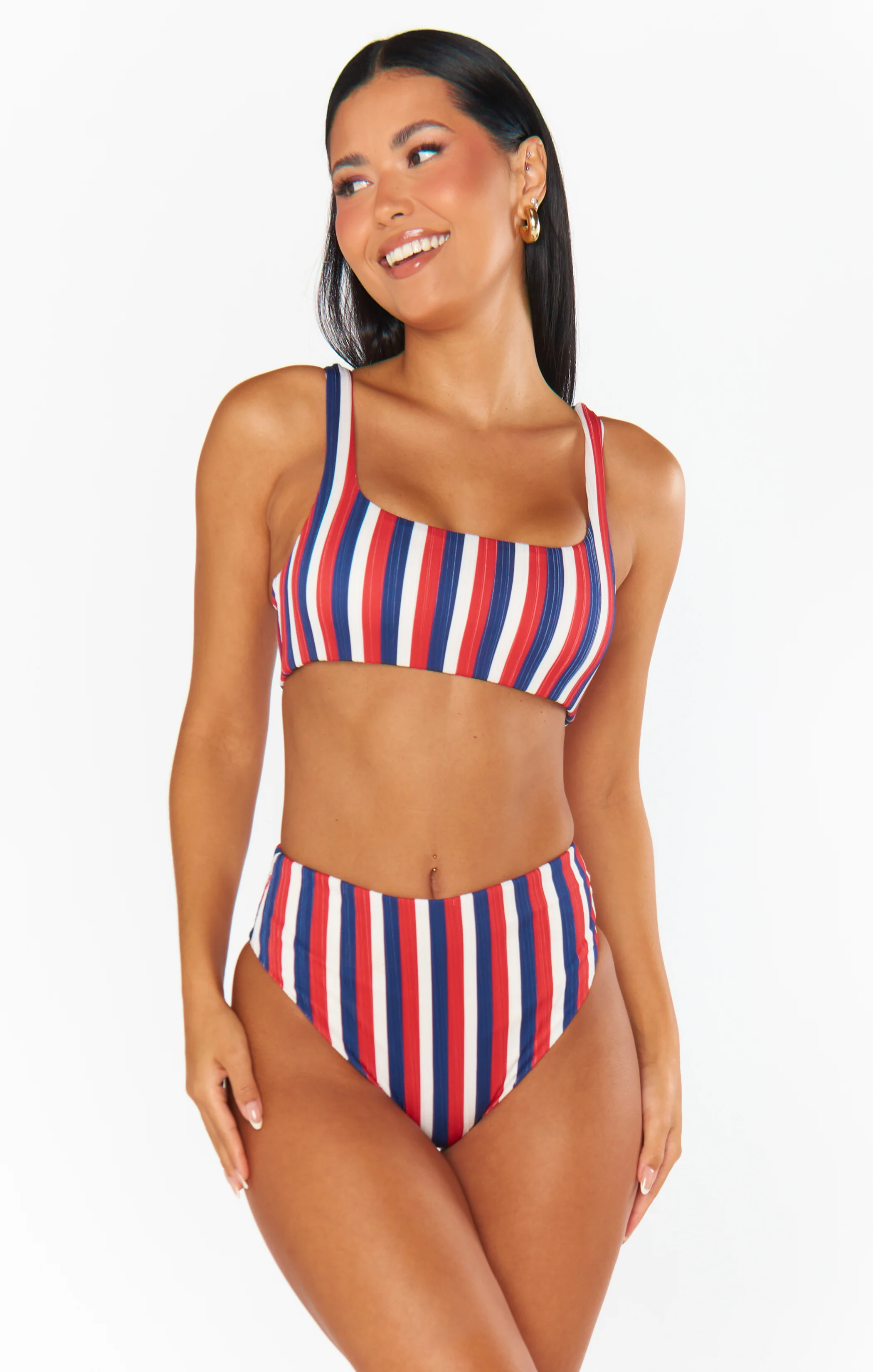 Hot Tub Top ~ Americana Stripe Micro Rib