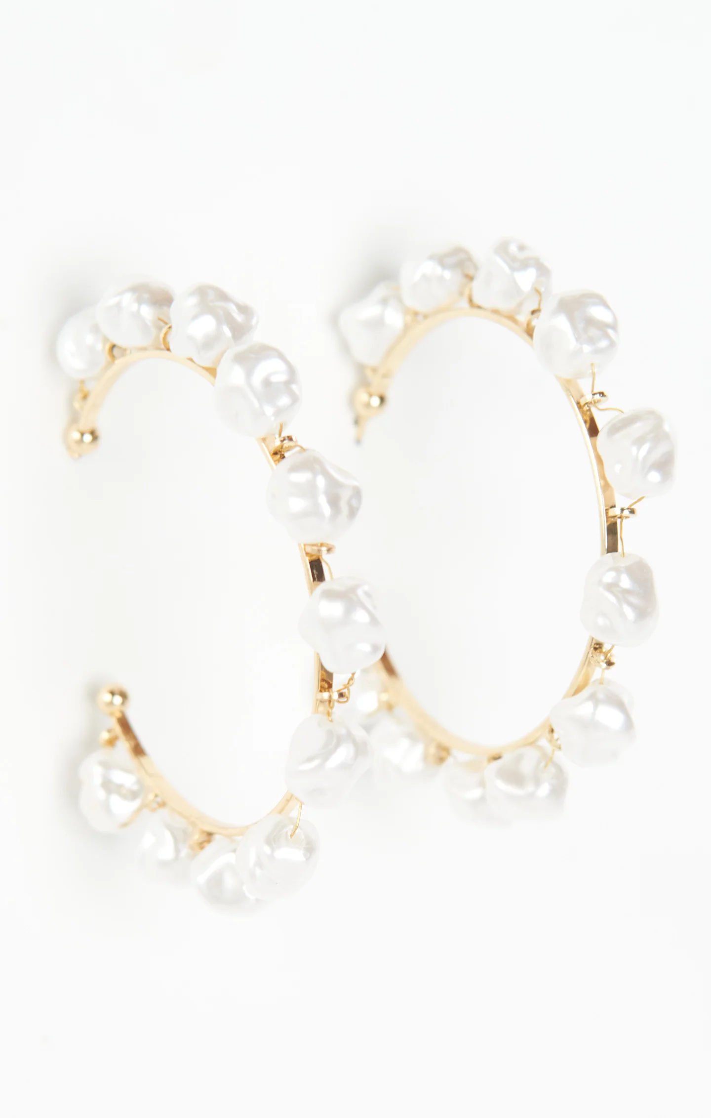 Sunrise Pearl Hoops ~ Gold