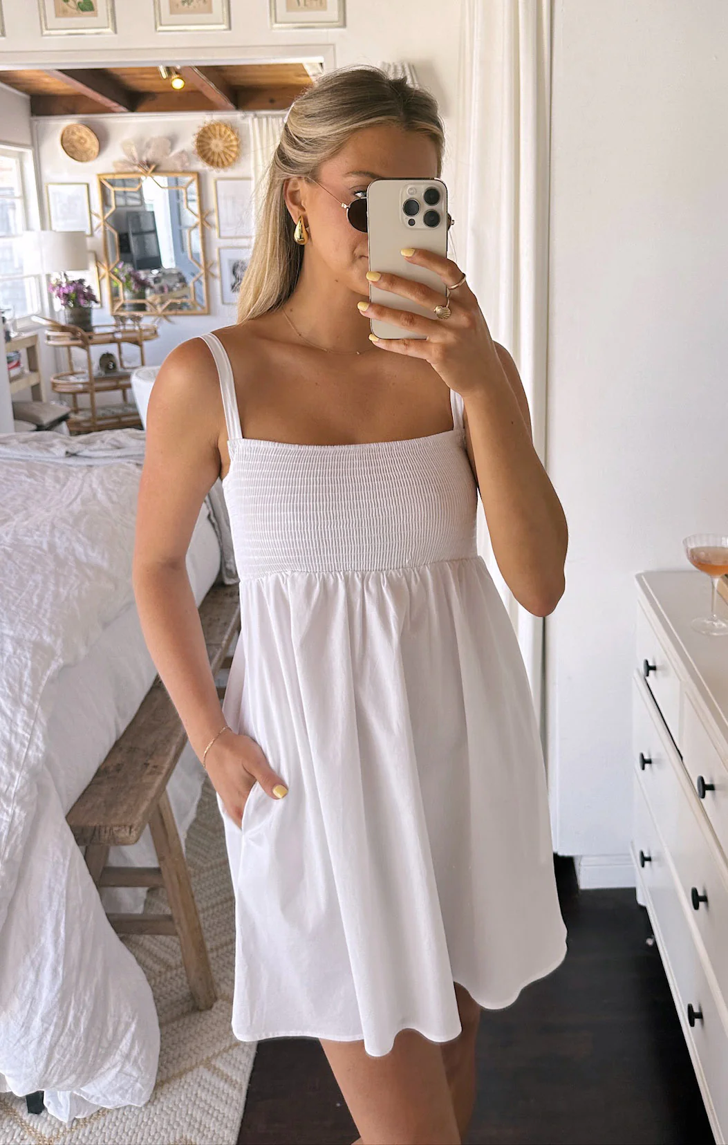 Mallory Mini Dress ~ White Poplin