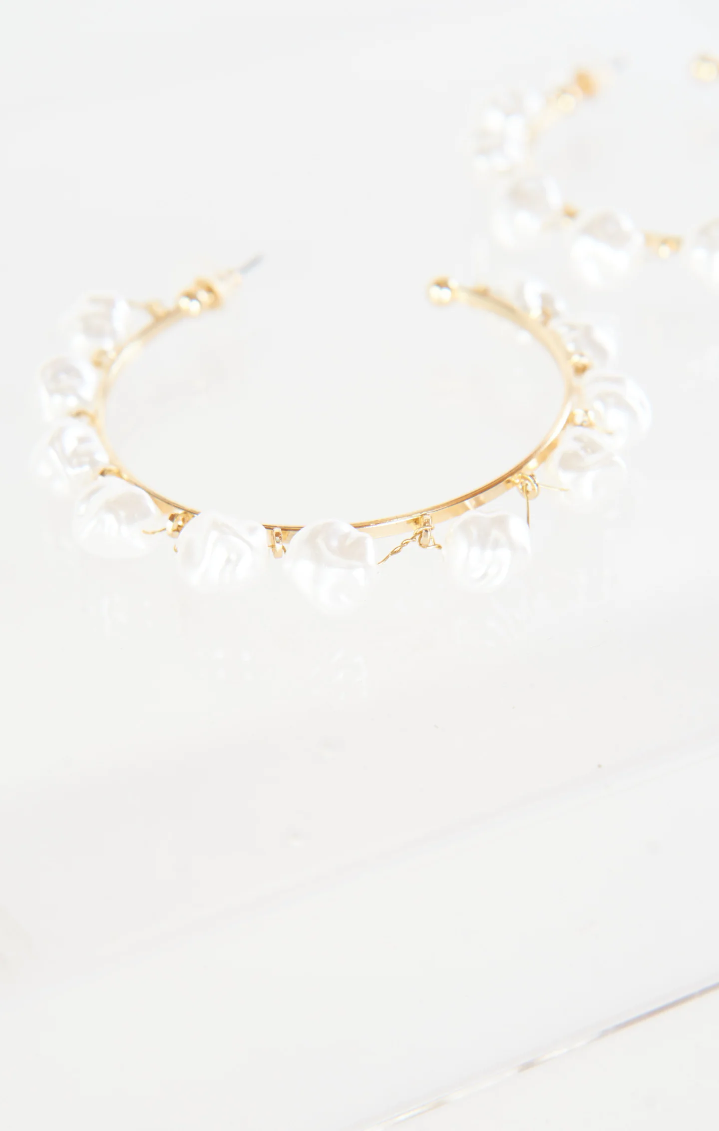 Sunrise Pearl Hoops ~ Gold