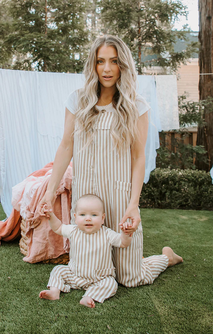 Stroll Jumpsuit ~ Ivory Solid Stripe