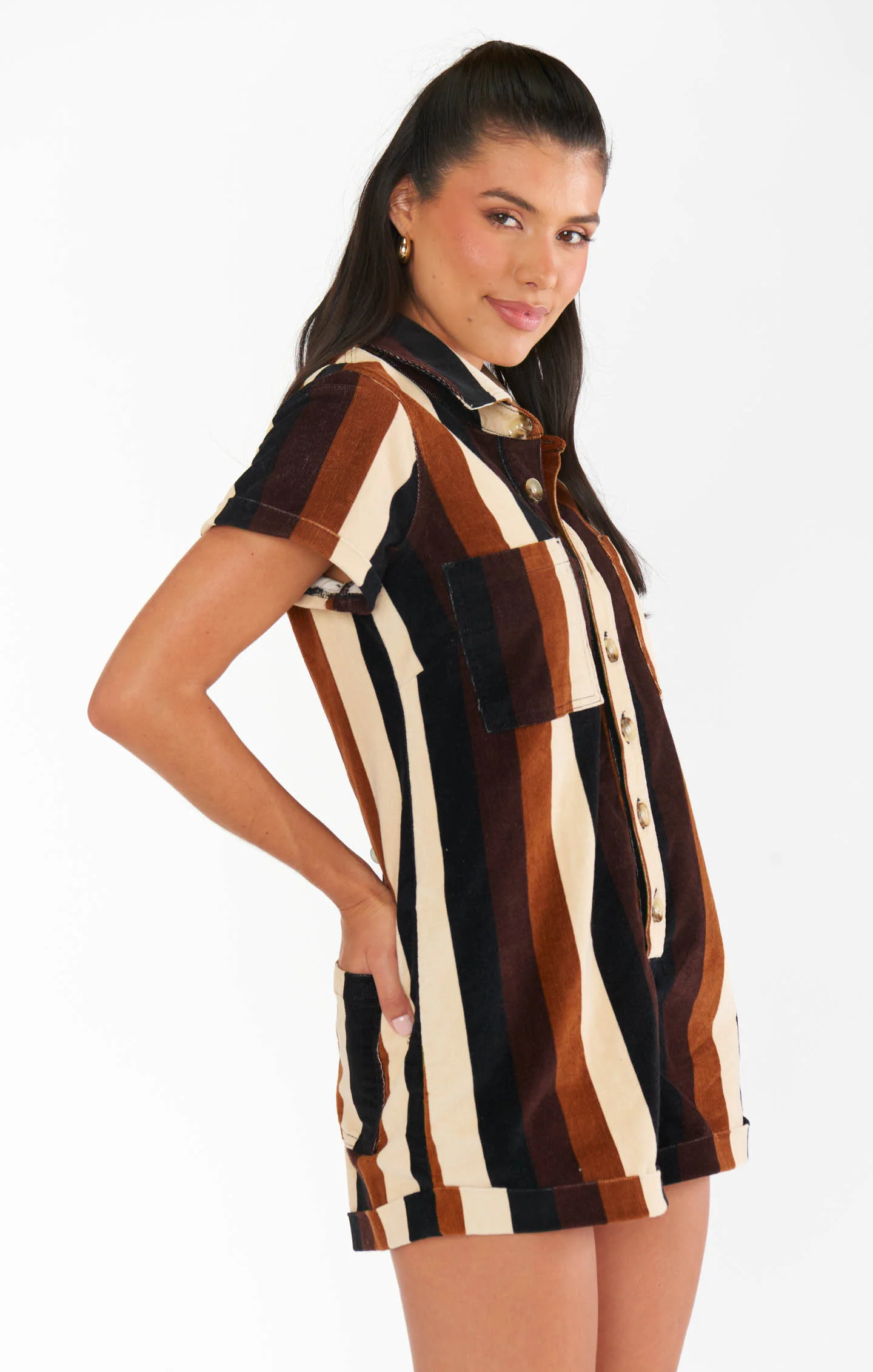 Range Romper ~ Stayin Alive Stripe