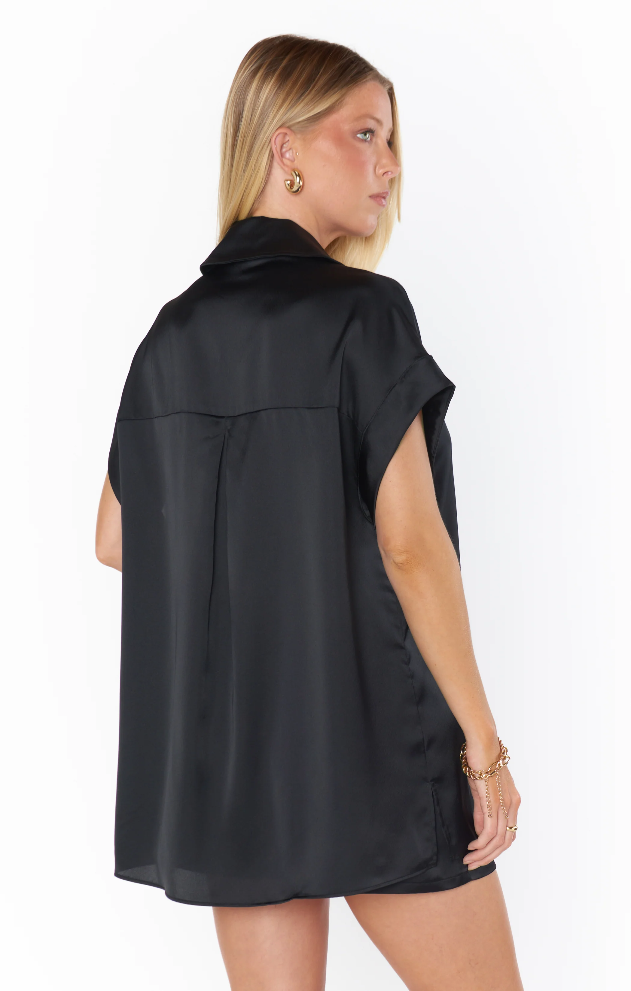 Chic Day Button Up ~ Black Velvet