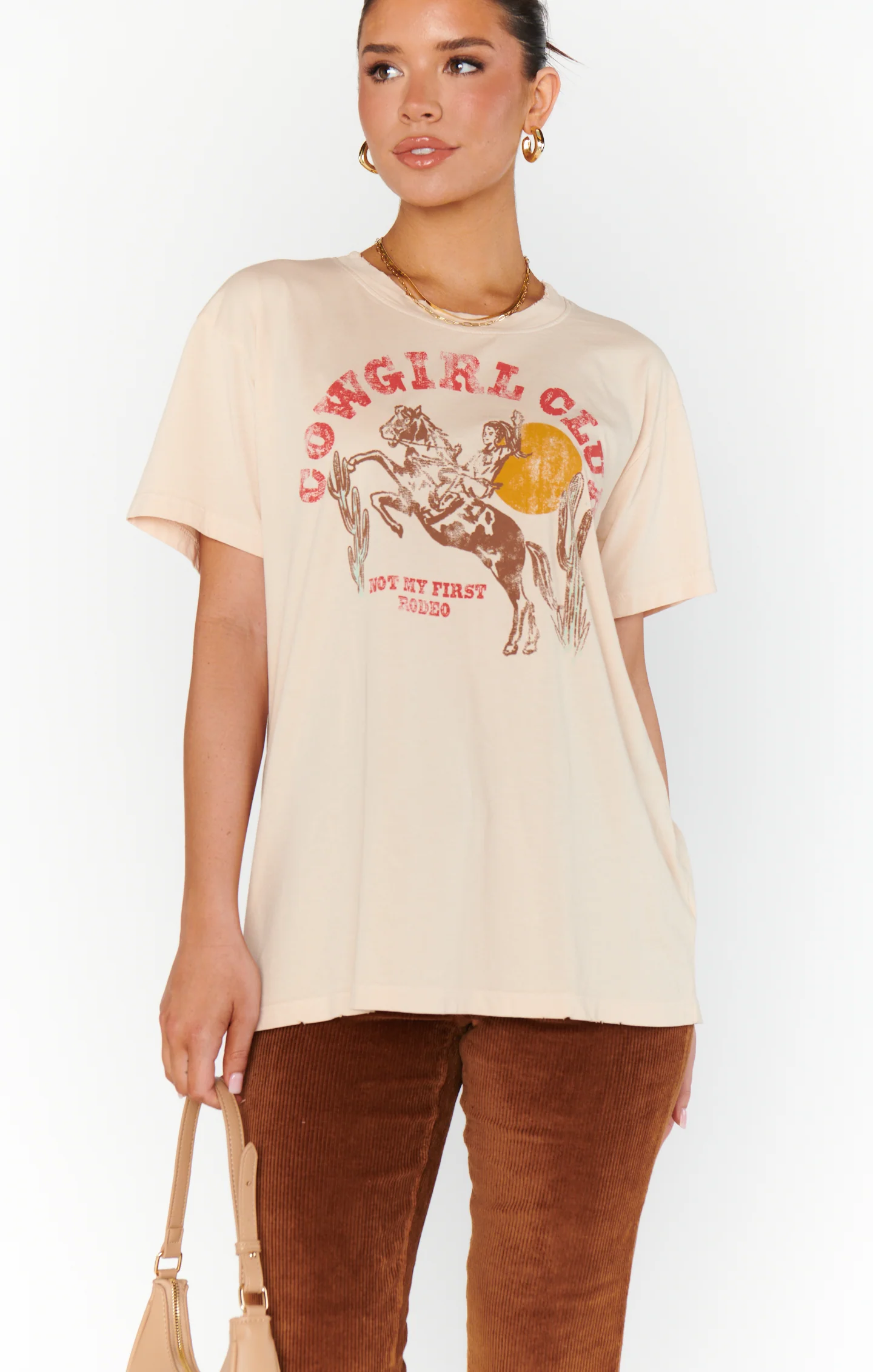 Travis Tee ~ Distressed Cowgirl Graphic