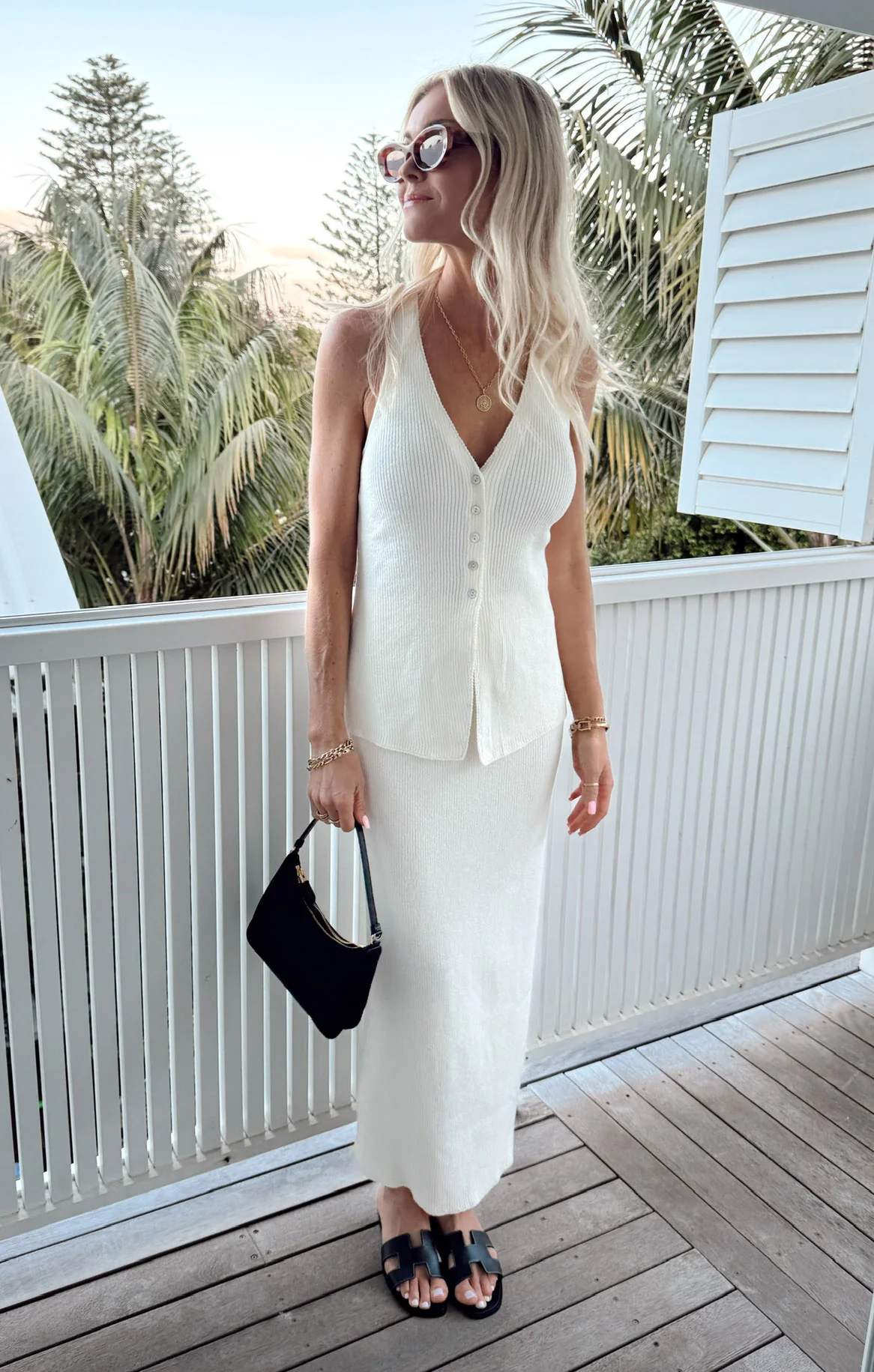 Josie Vest ~ Ecru Knit