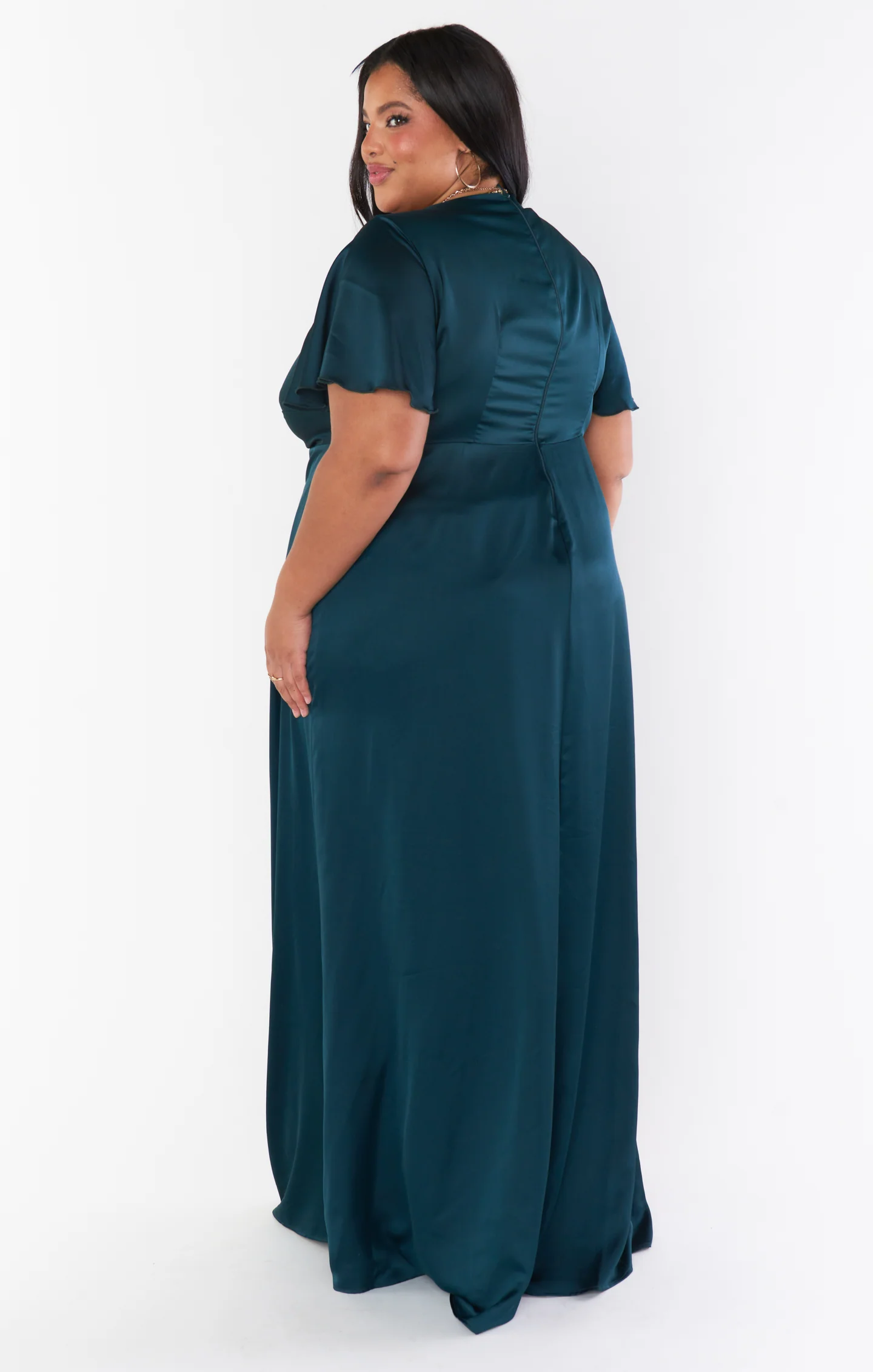 Rome Twist Gown ~ Deep Emerald Luxe Satin