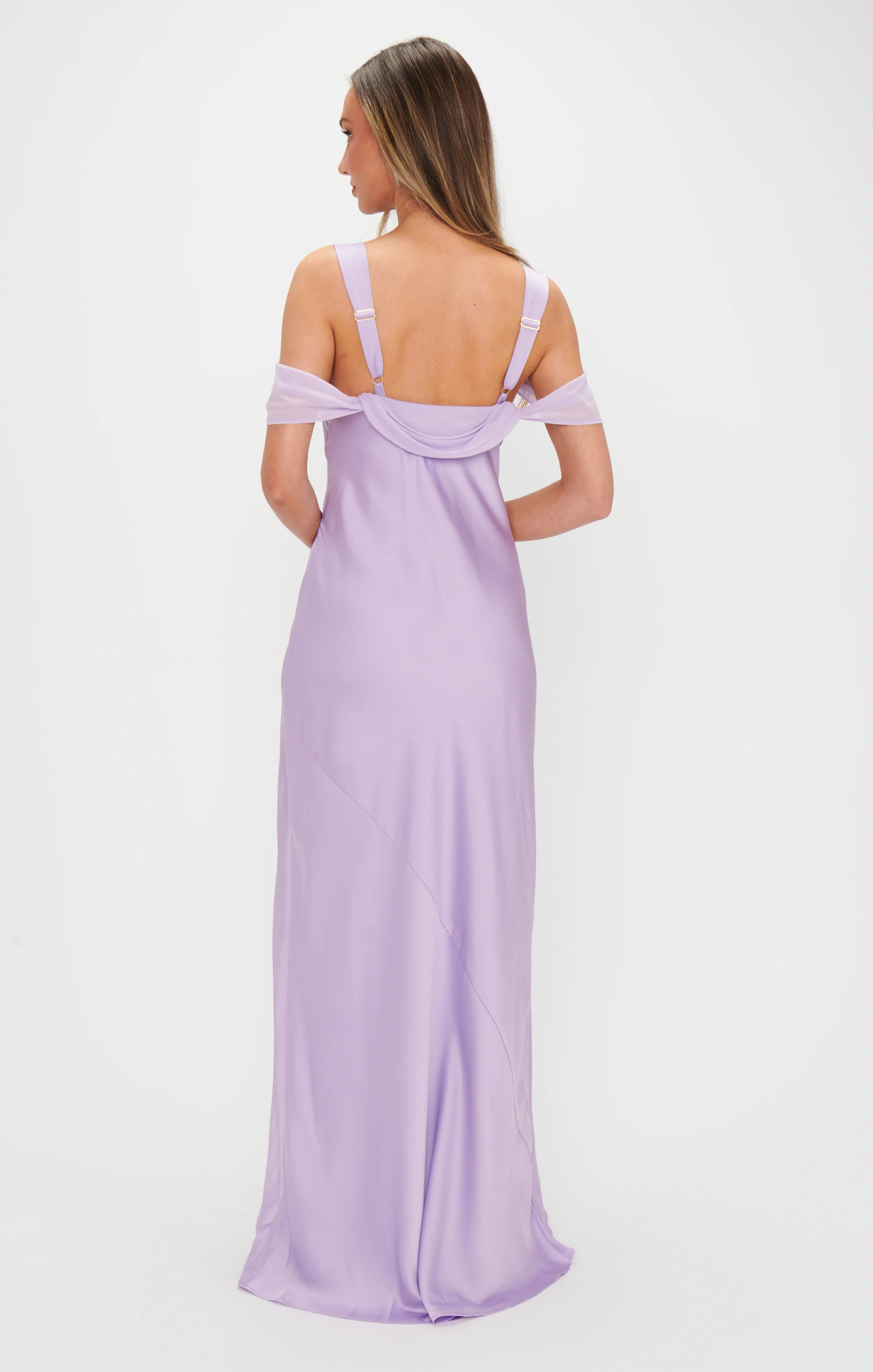 Bella Maxi Dress ~ Lavender Luxe Satin