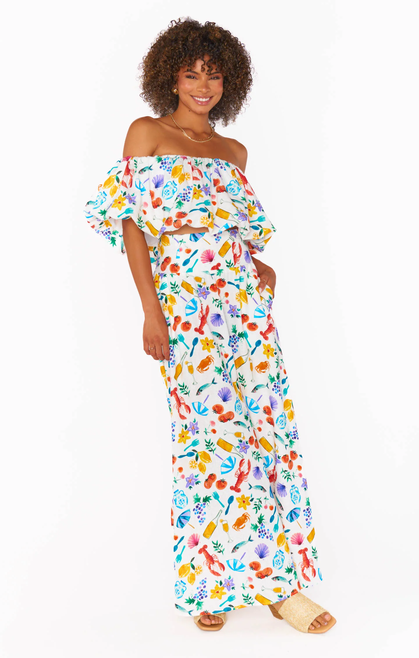 Sunny Flow Skirt ~ Coastal Print