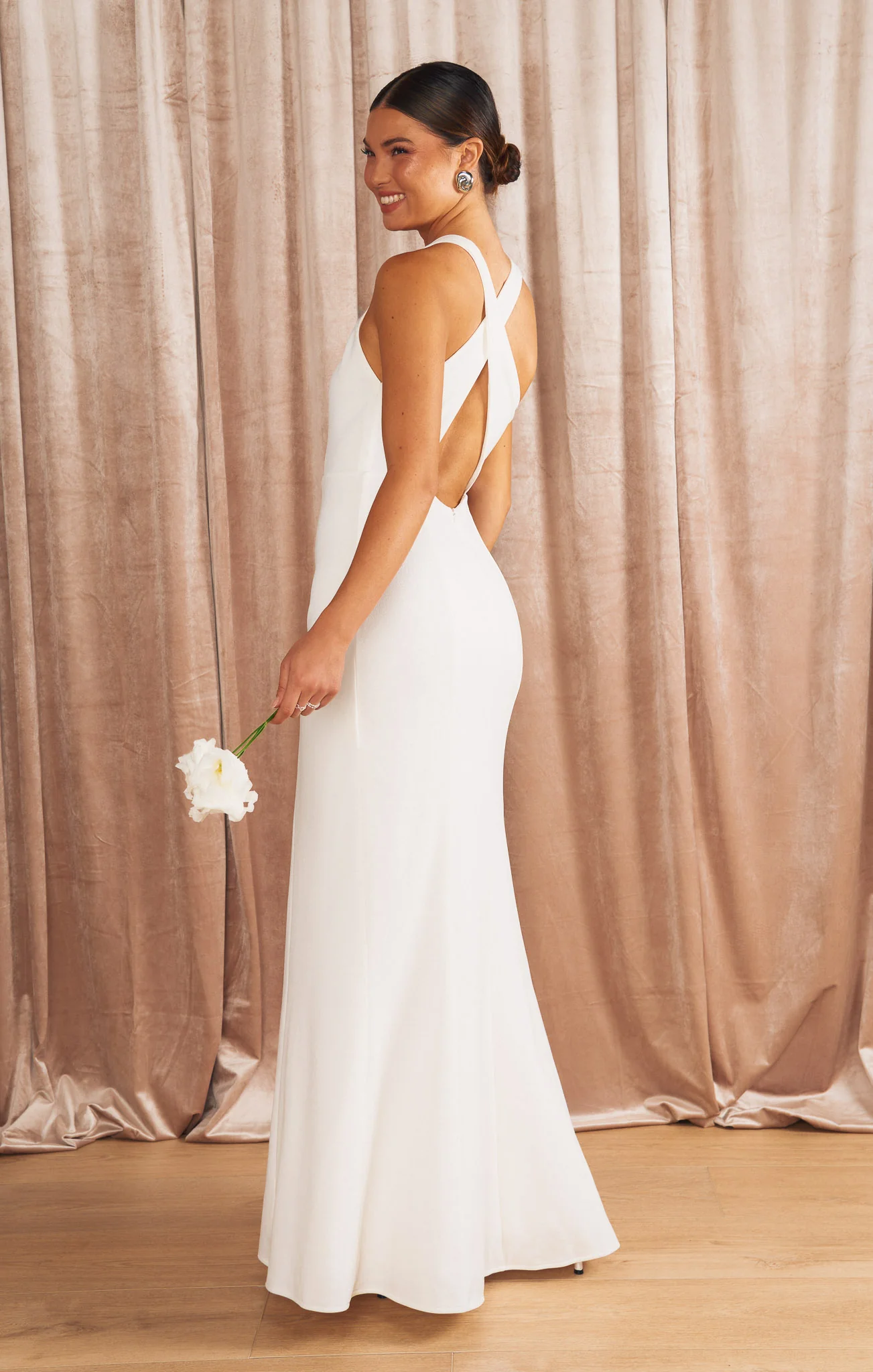 Stunning Maxi Dress ~ White Stretch