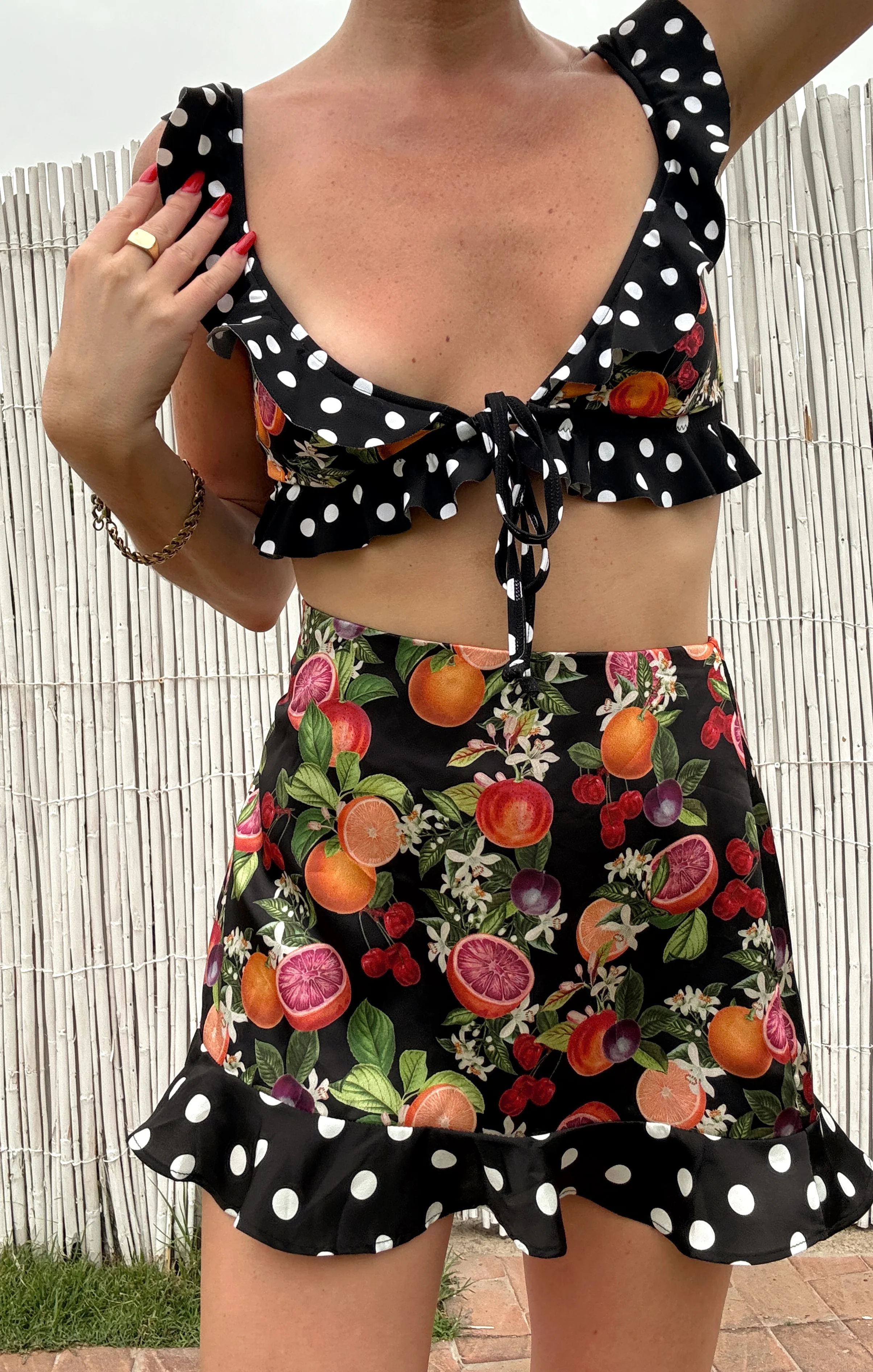 All Night Ruffle Skort ~ Tropical Sangria