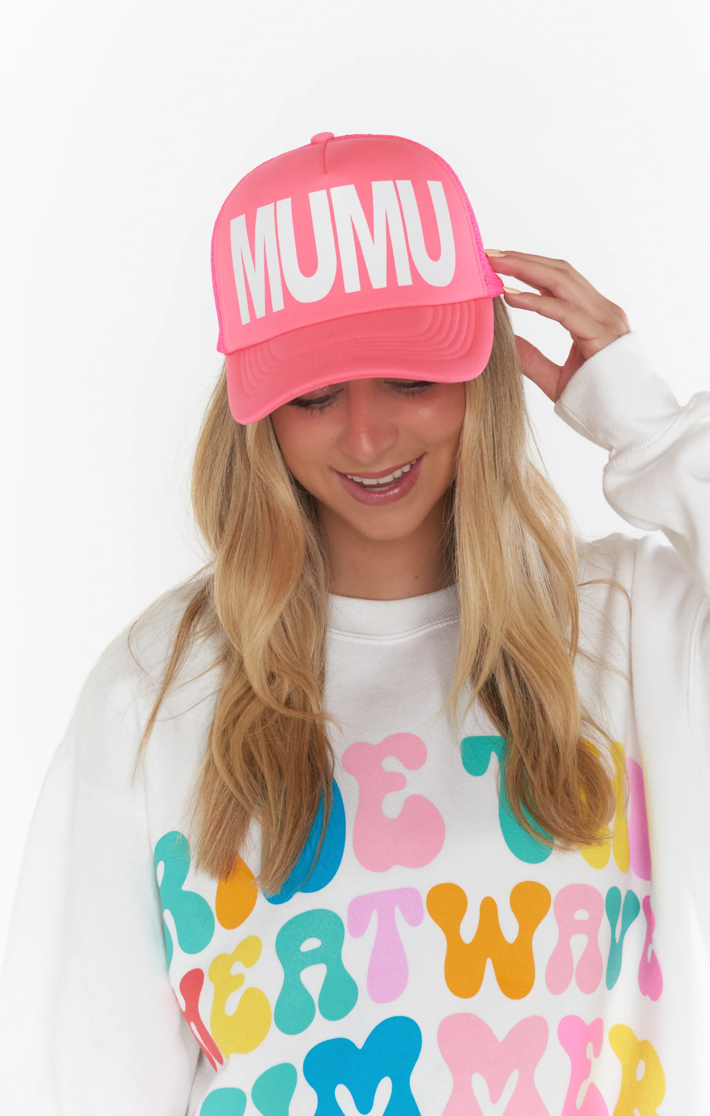 MUMU Trucker Hat ~ Neon Pink