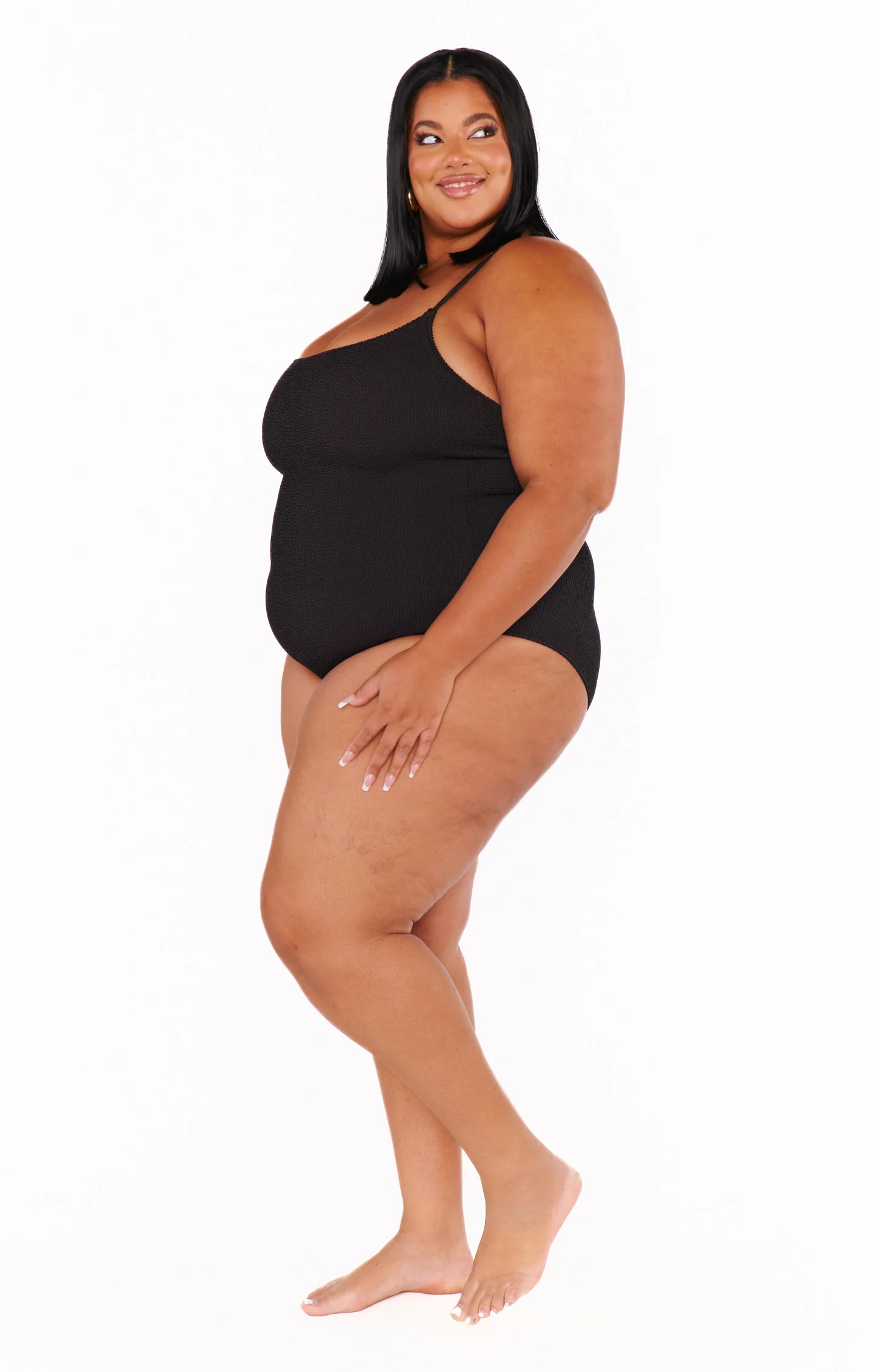 Positano One Piece ~ Black Scrunch