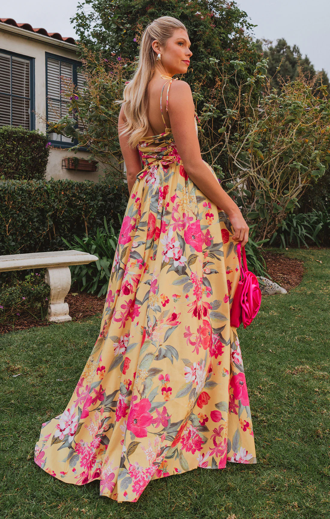 Luna Maxi Dress ~ Sunflower Floral Taffeta