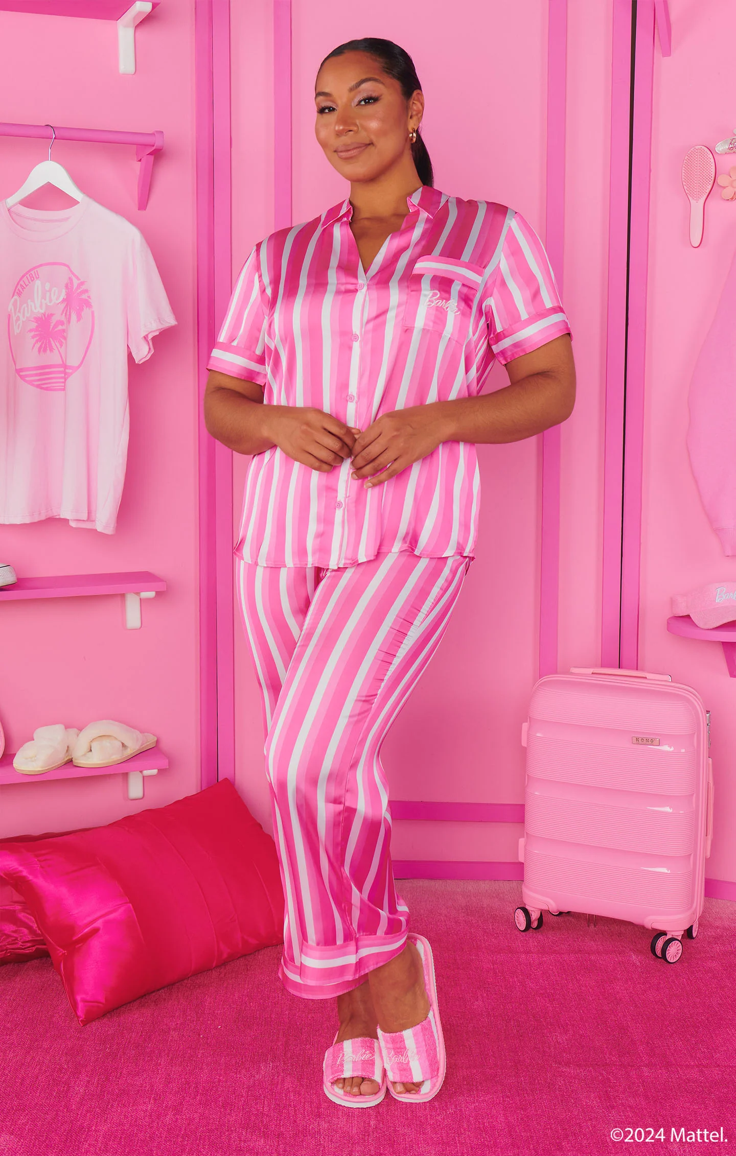 Girls Night PJ Set ~ DreamHouse™ Stripe Satin
