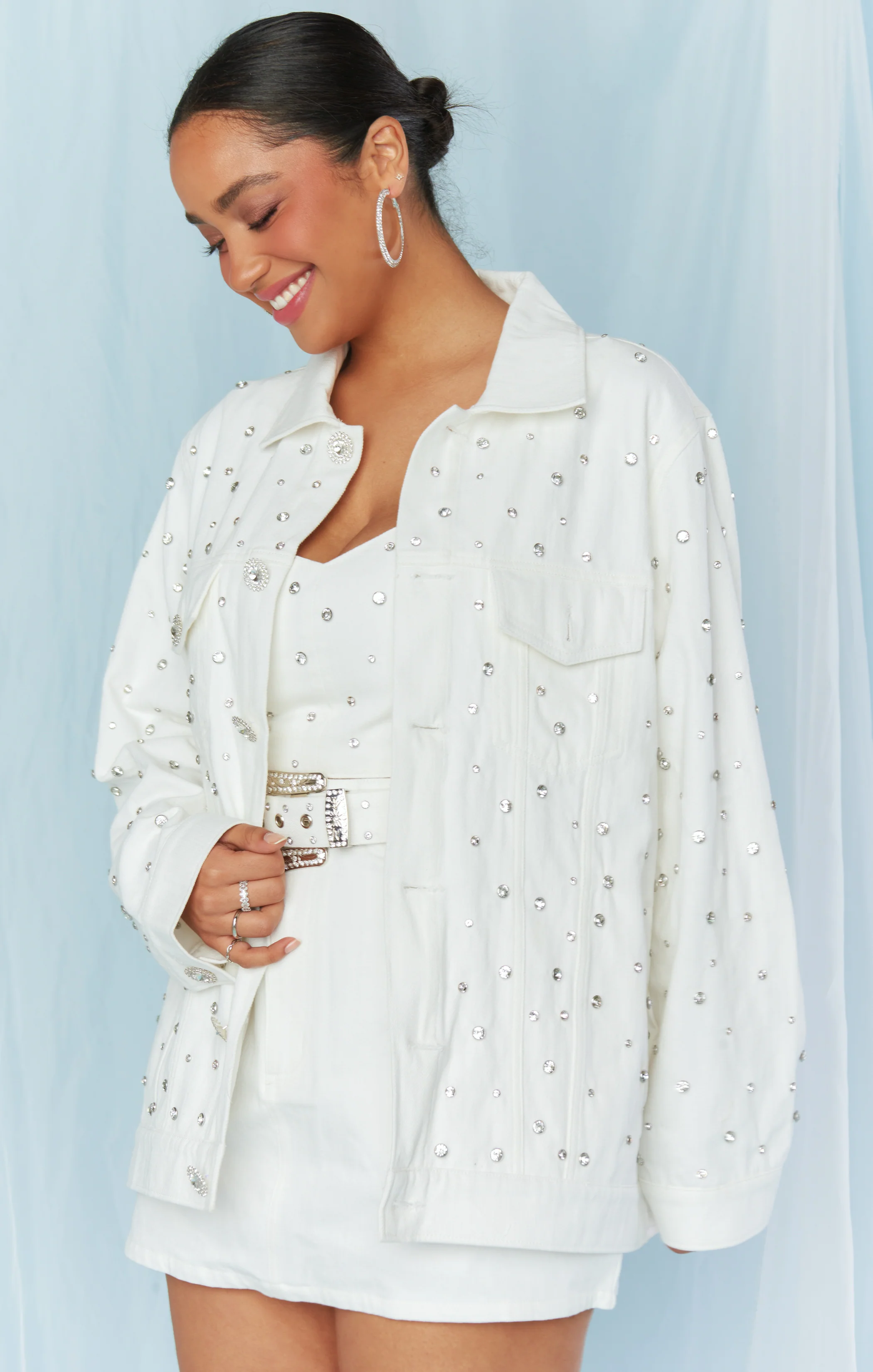 Hitching White Denim Jacket