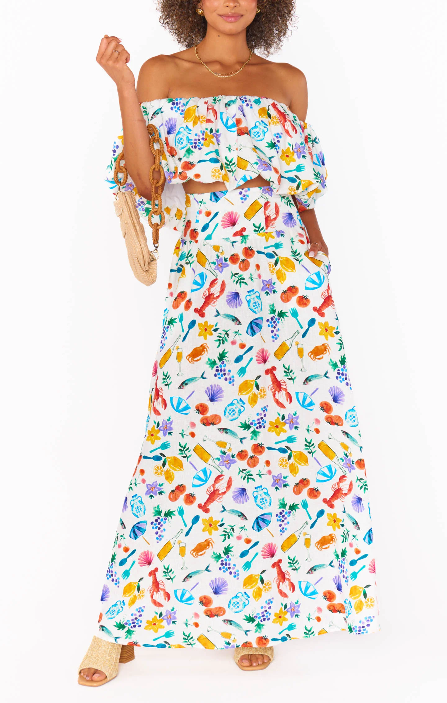 Sunny Flow Skirt ~ Coastal Print