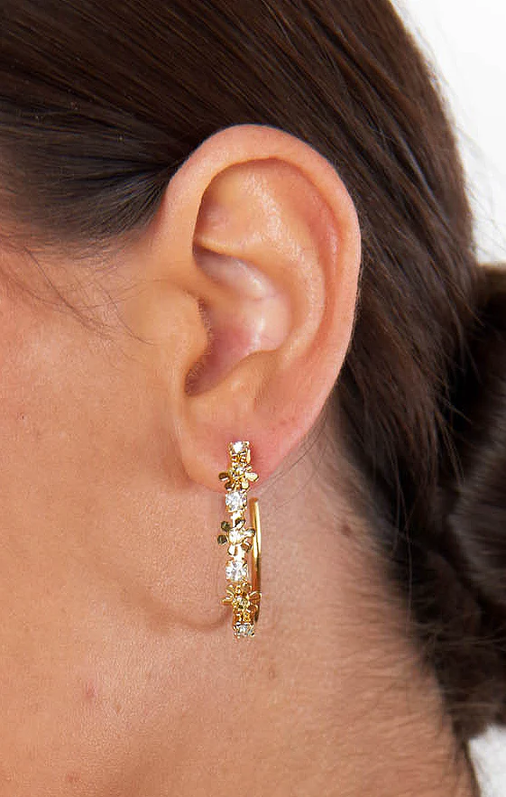 Faithy Jewels Daisy Hoop ~ Gold