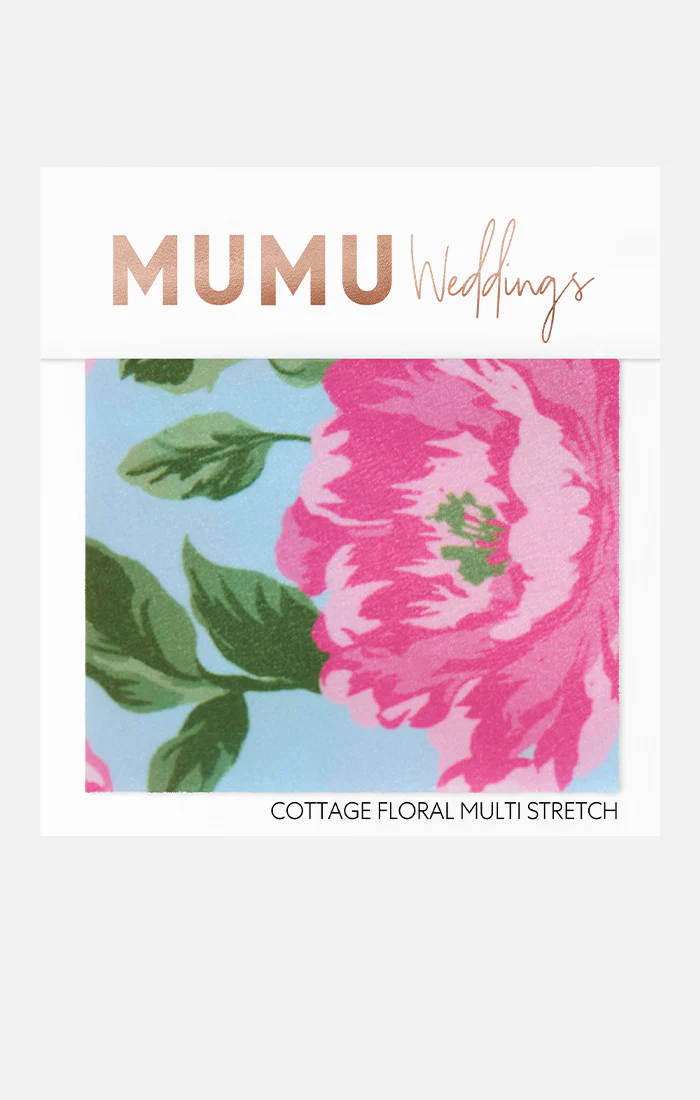 Bridesmaid Fabric Swatch ~ Cottage Floral Multi Stretch