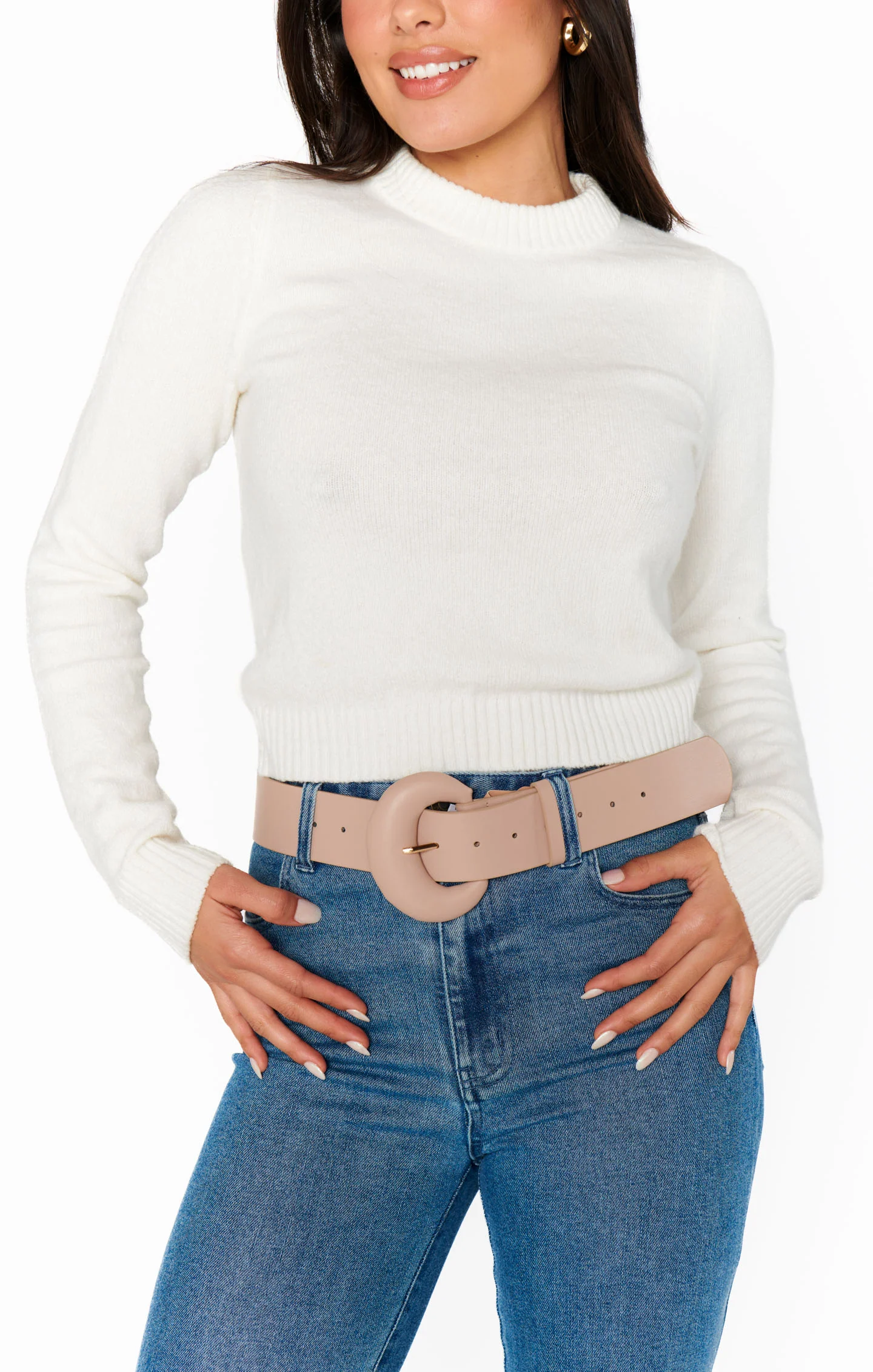 Round Buckle Belt ~ Taupe