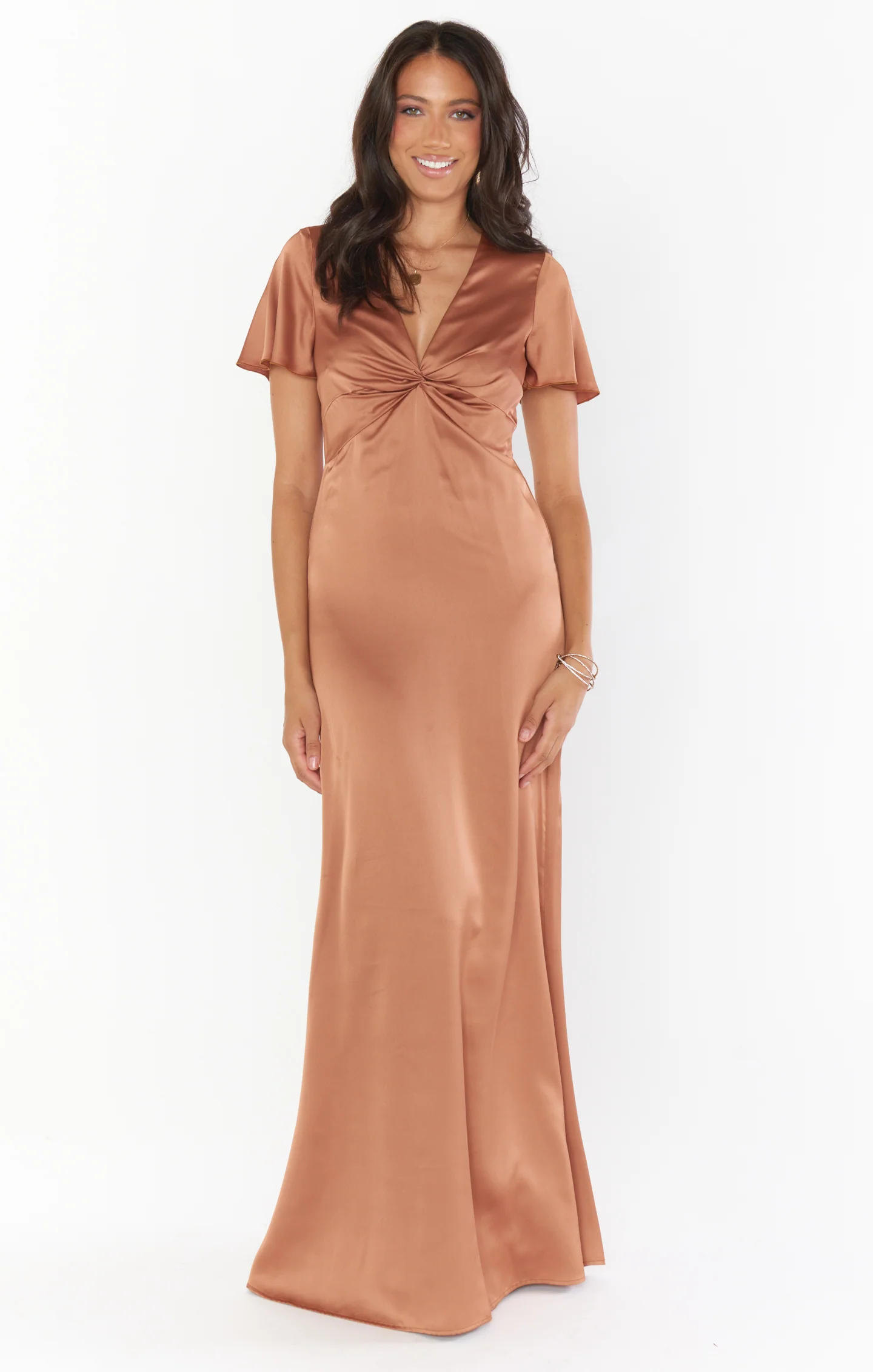 Rome Twist Gown ~ Copper Luxe Satin