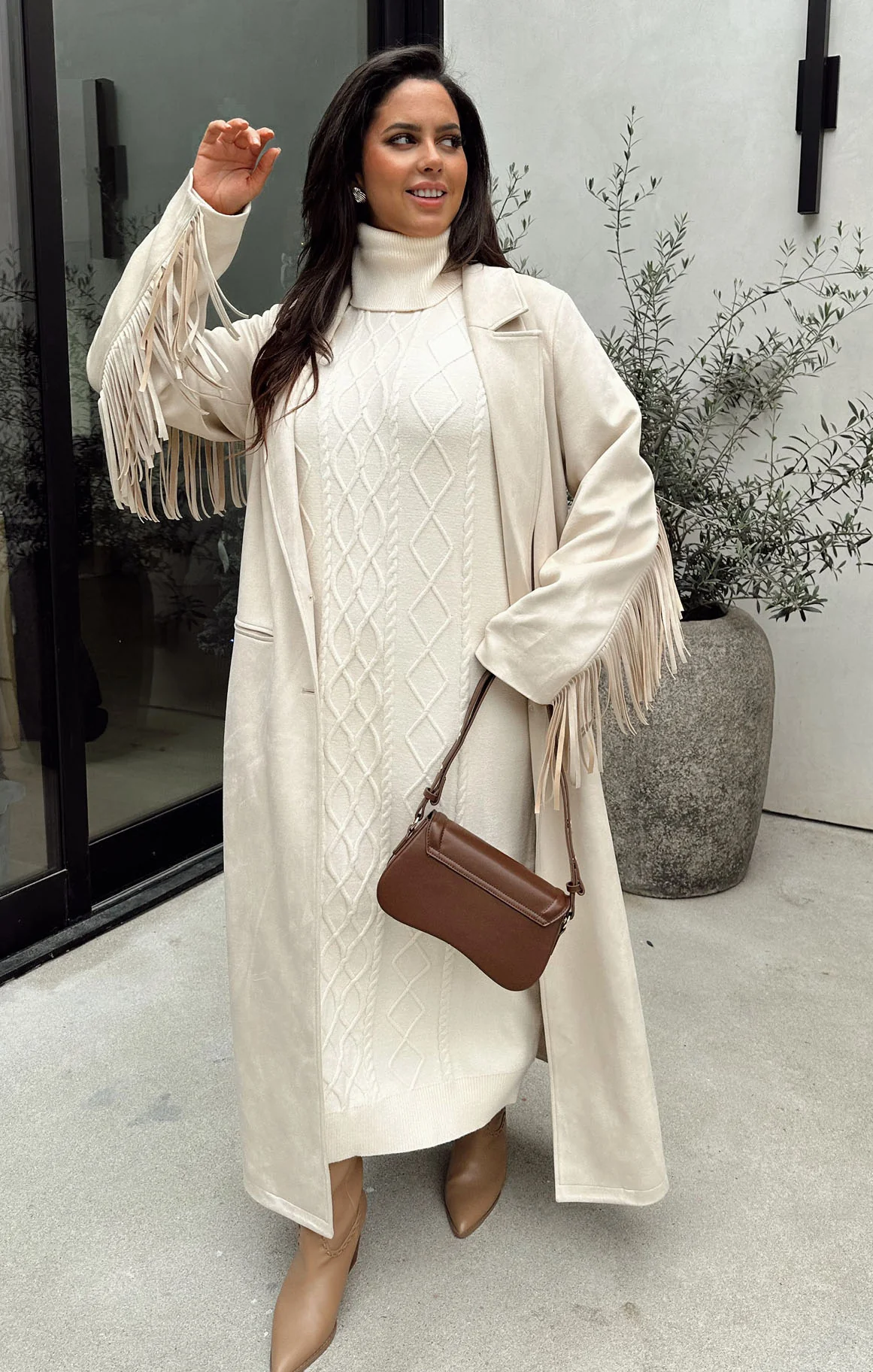 Urban Midi Dress ~ Cream Knit