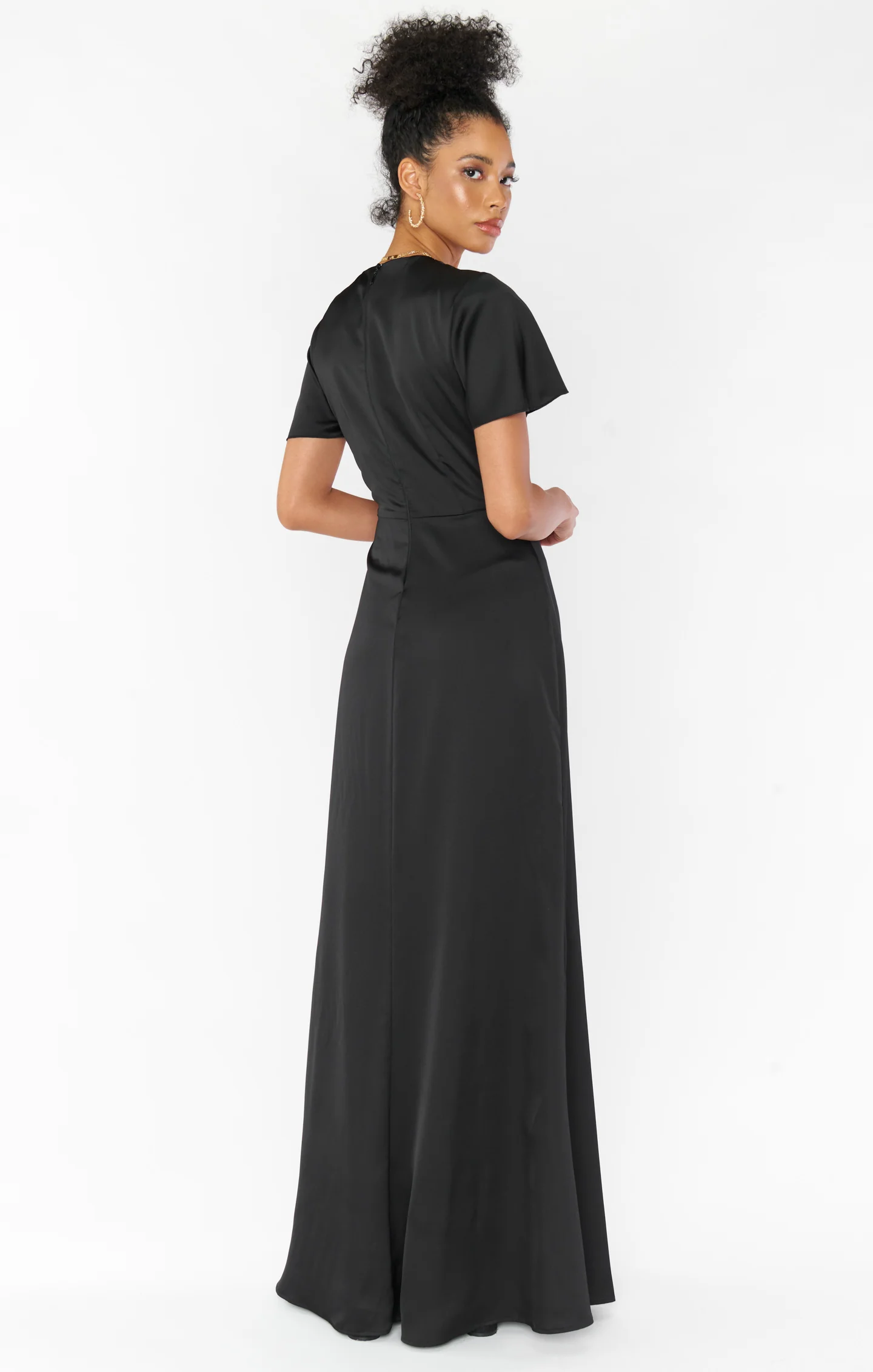 Rome Twist Gown ~ Black Luxe Satin