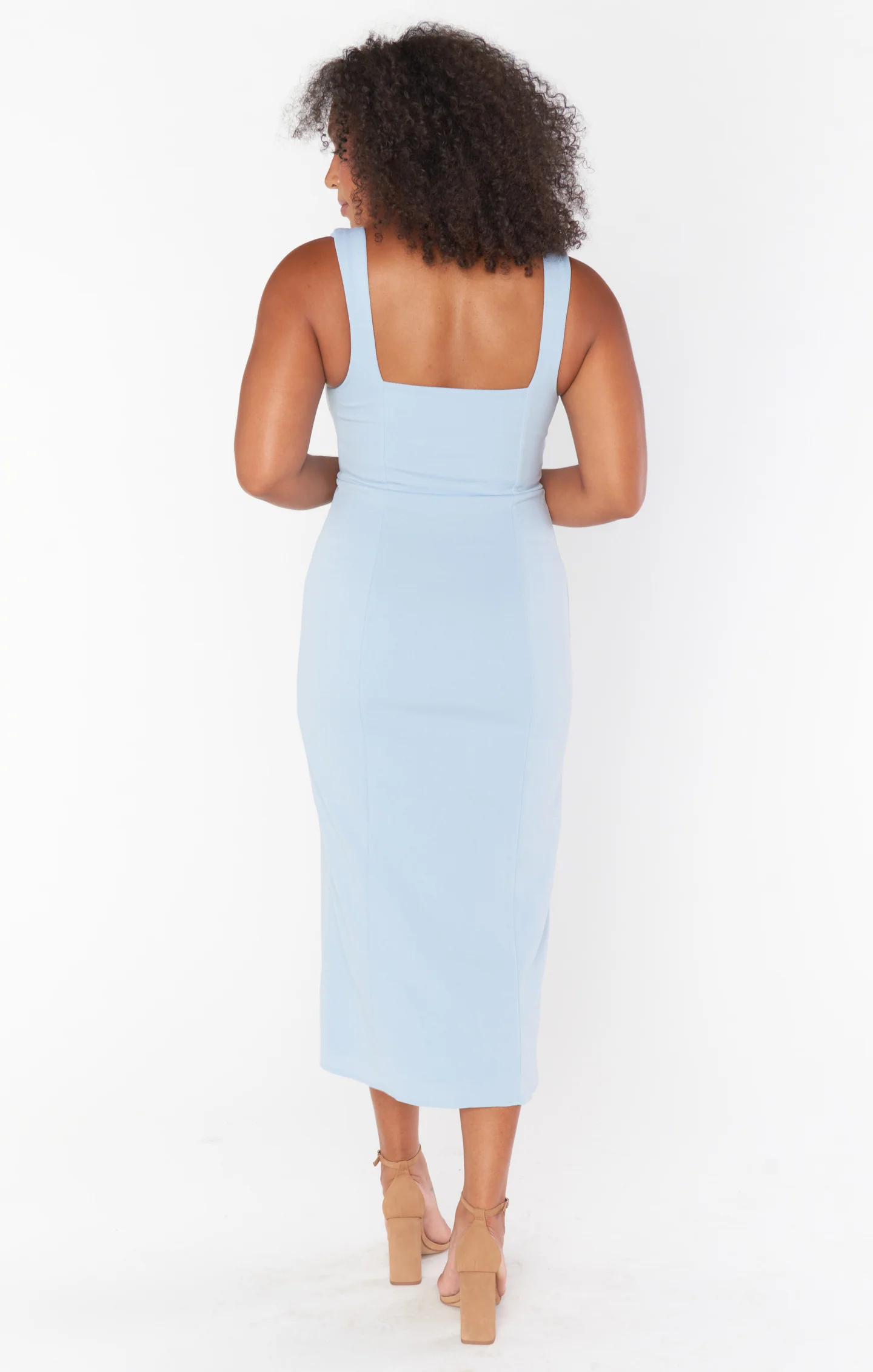 Style Midi Dress ~ Deep Blue Stretch