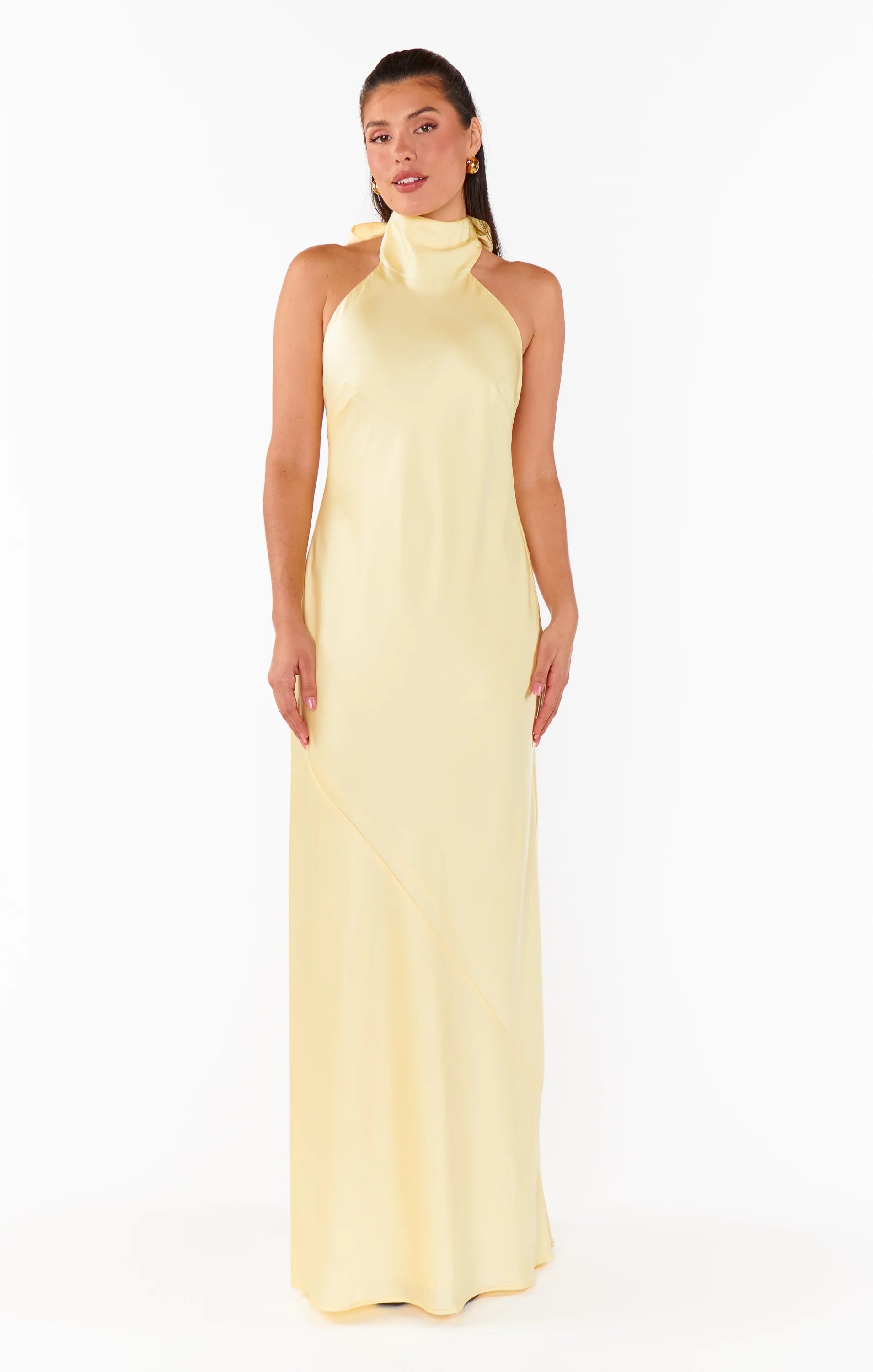 Emma Maxi Dress ~ Light Yellow Silk