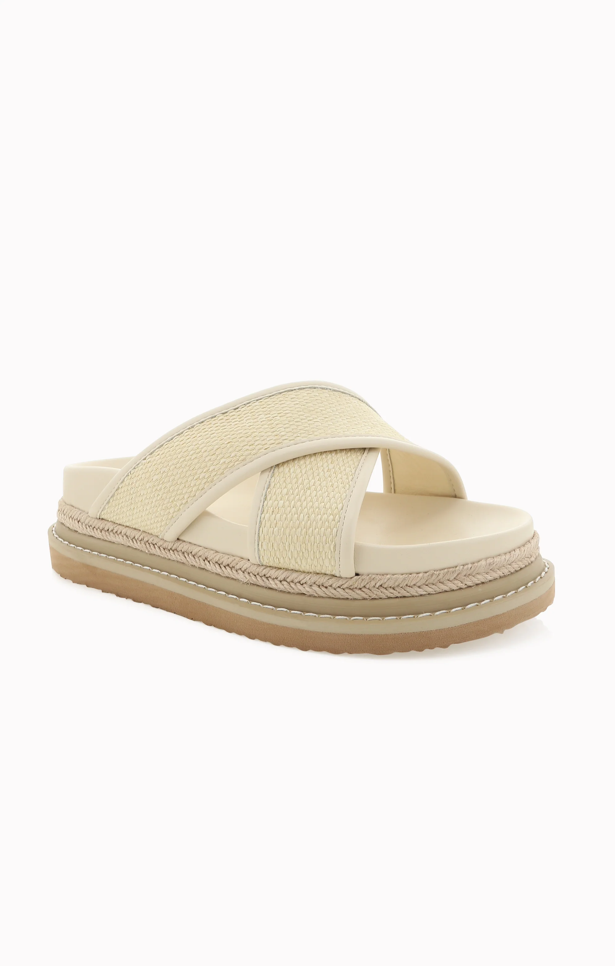 Billini Aysha Platform Sandal ~ Cream Raffia