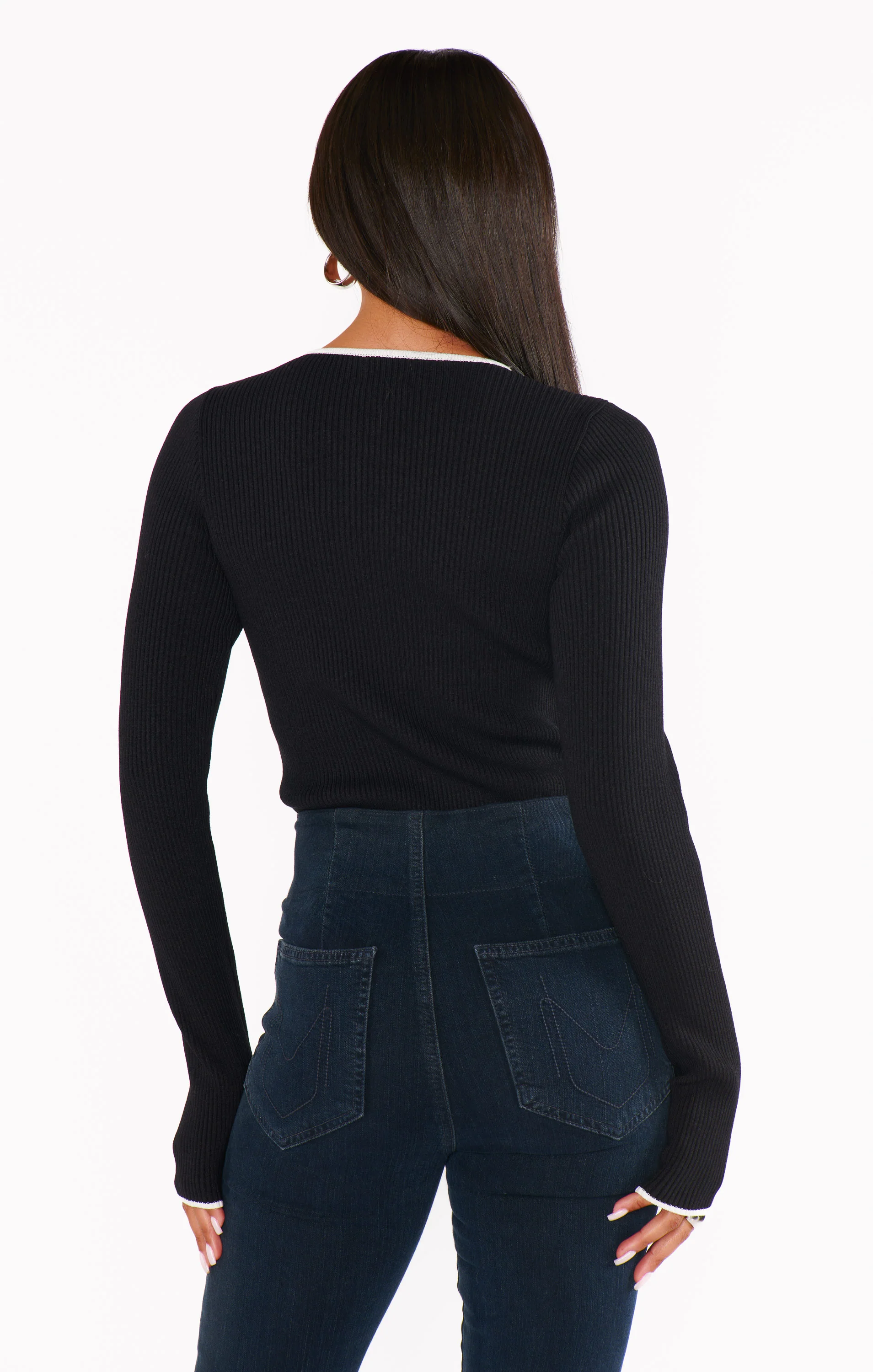 Tippie Top ~ Black Rib with White Trim