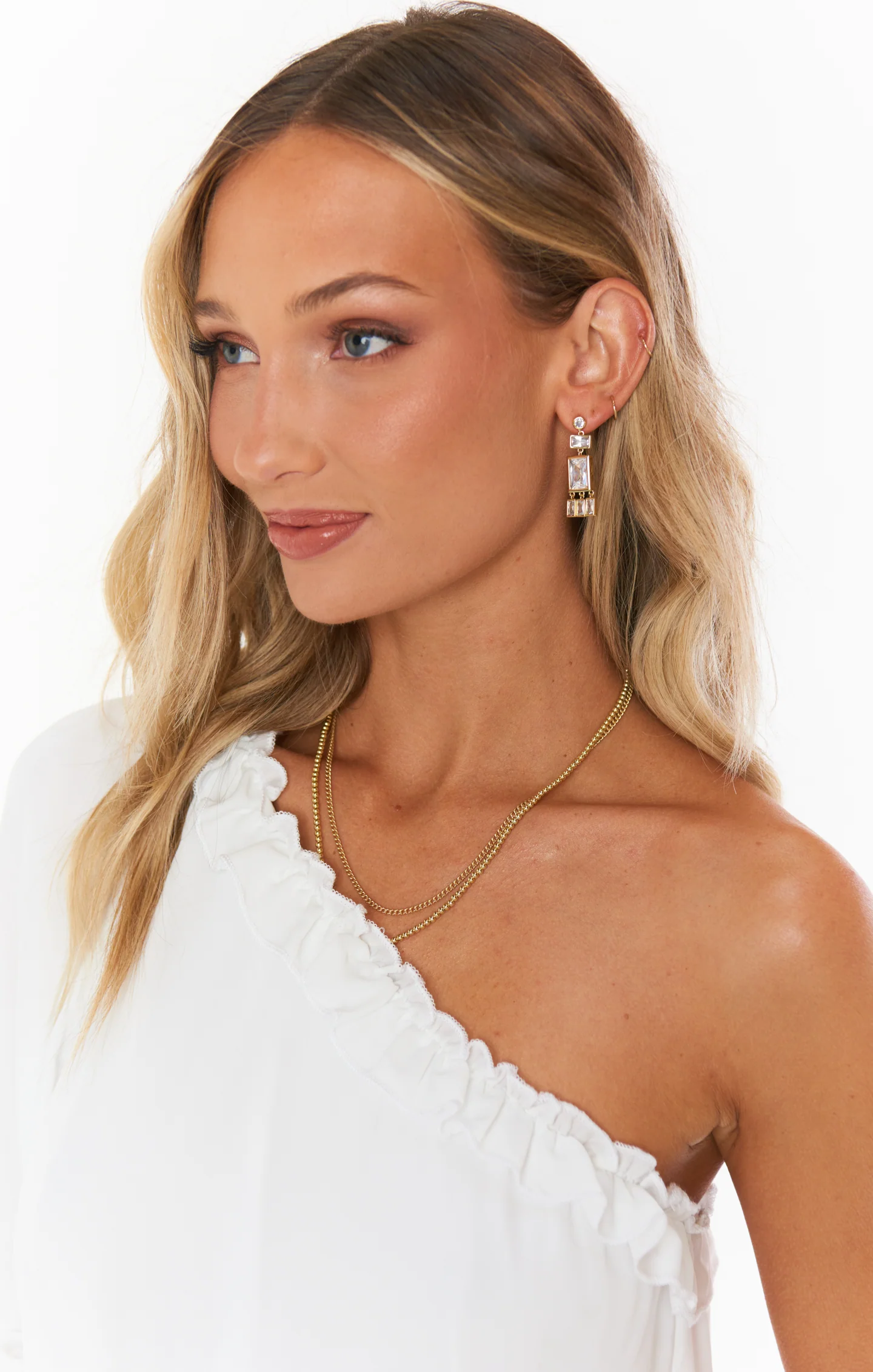 LUV AJ Baguette Shaker Statement Studs ~ Gold Plated