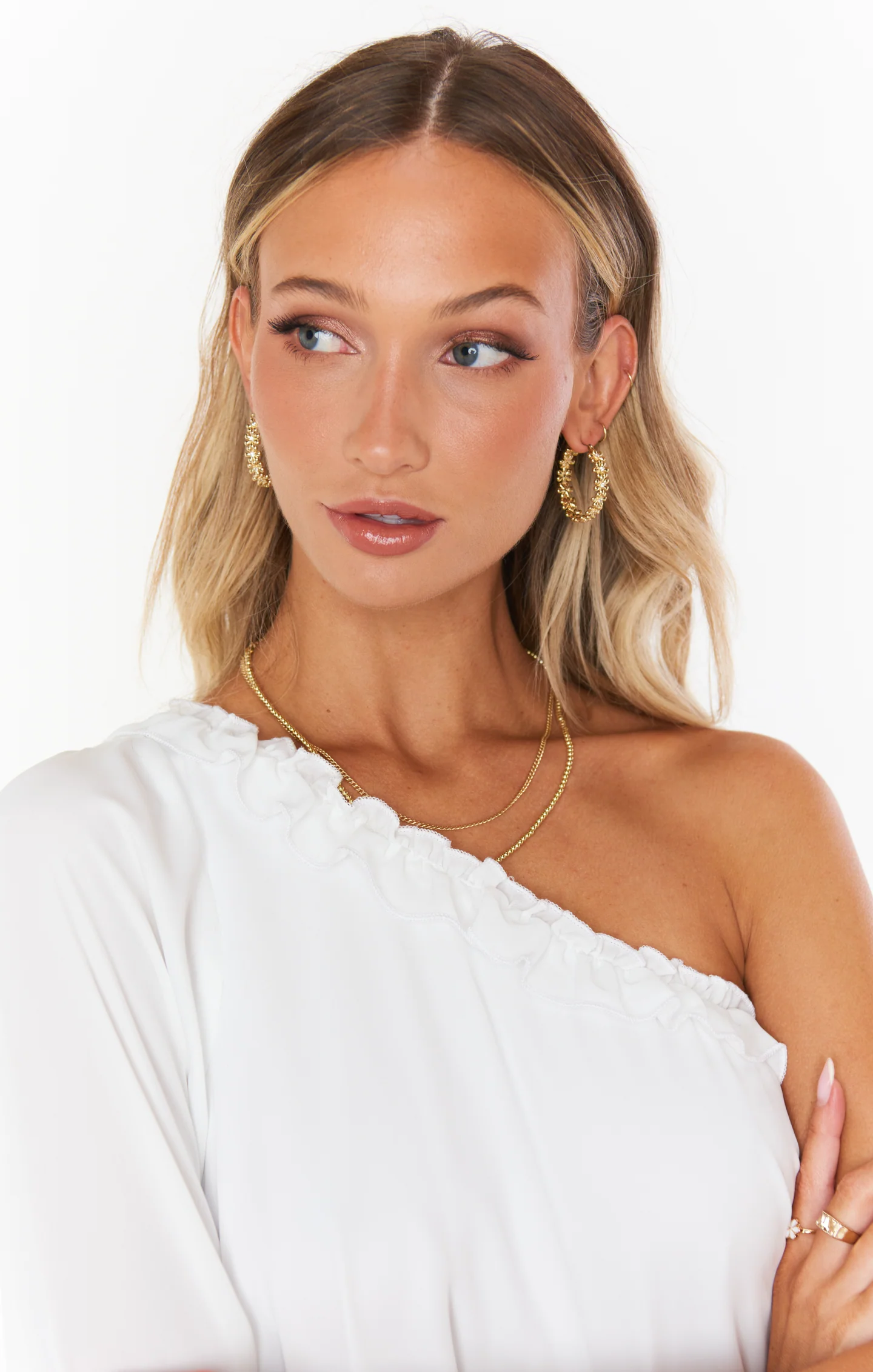 LUV AJ Daisy Chain Hoops ~ Gold